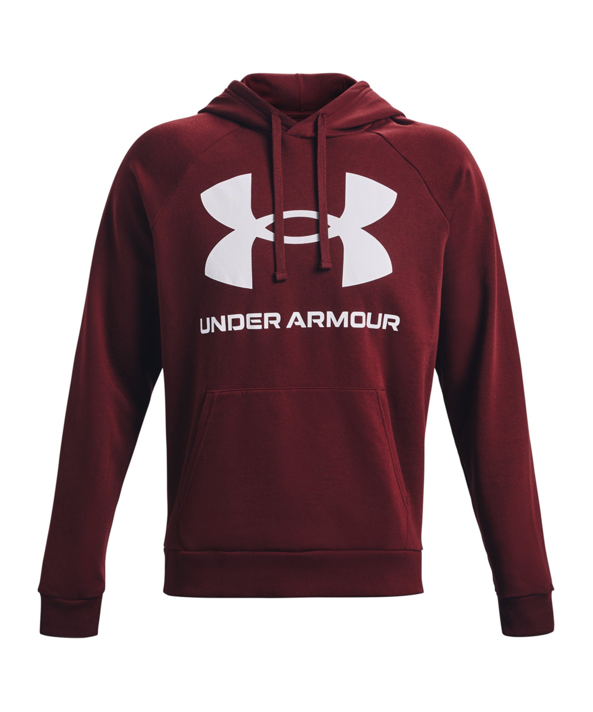 Under Armour® Lauftop Rival Fleece Big Logo Hoody Kapuze_Kordelzug rotweiss | Sweatshirts