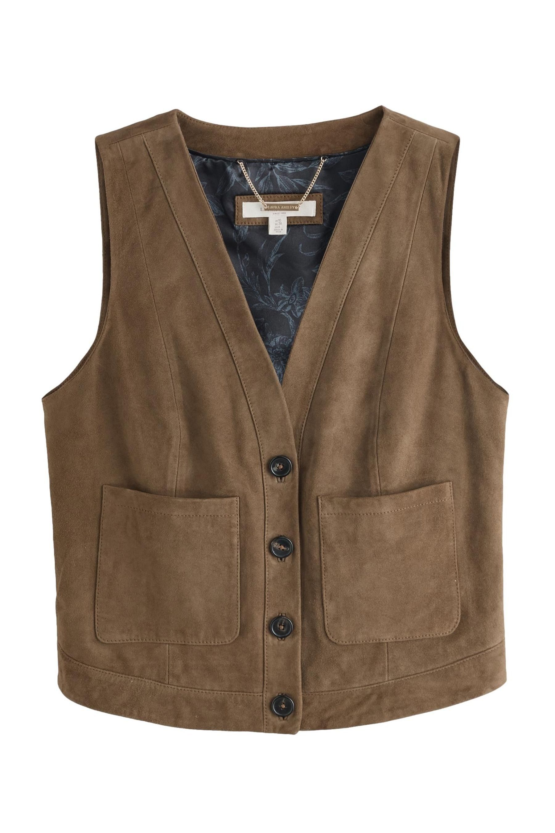 Lederweste Laura Ashley Westejacke aus Veloursleder