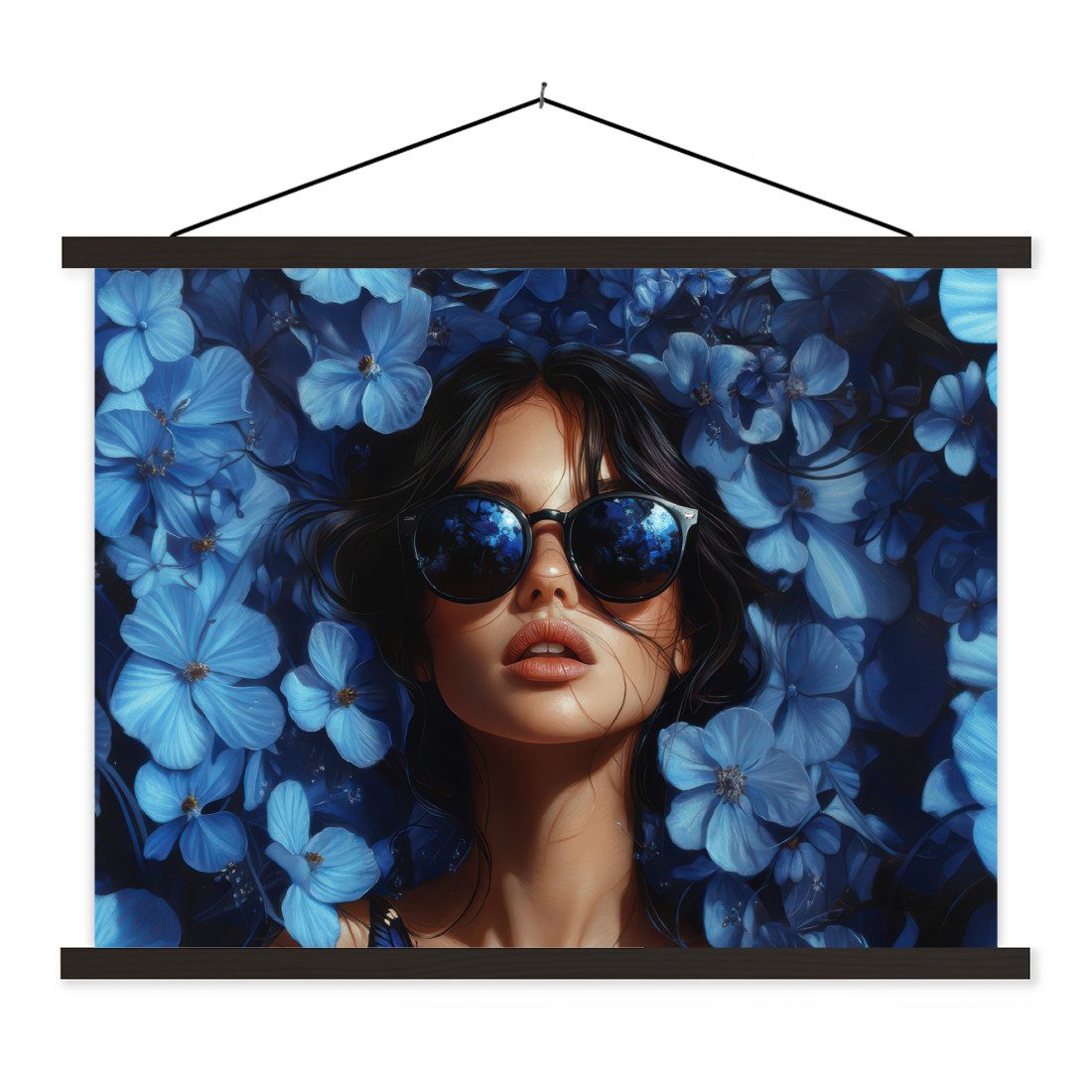 MuchoWow Poster Frau - Blau - günstig online kaufen