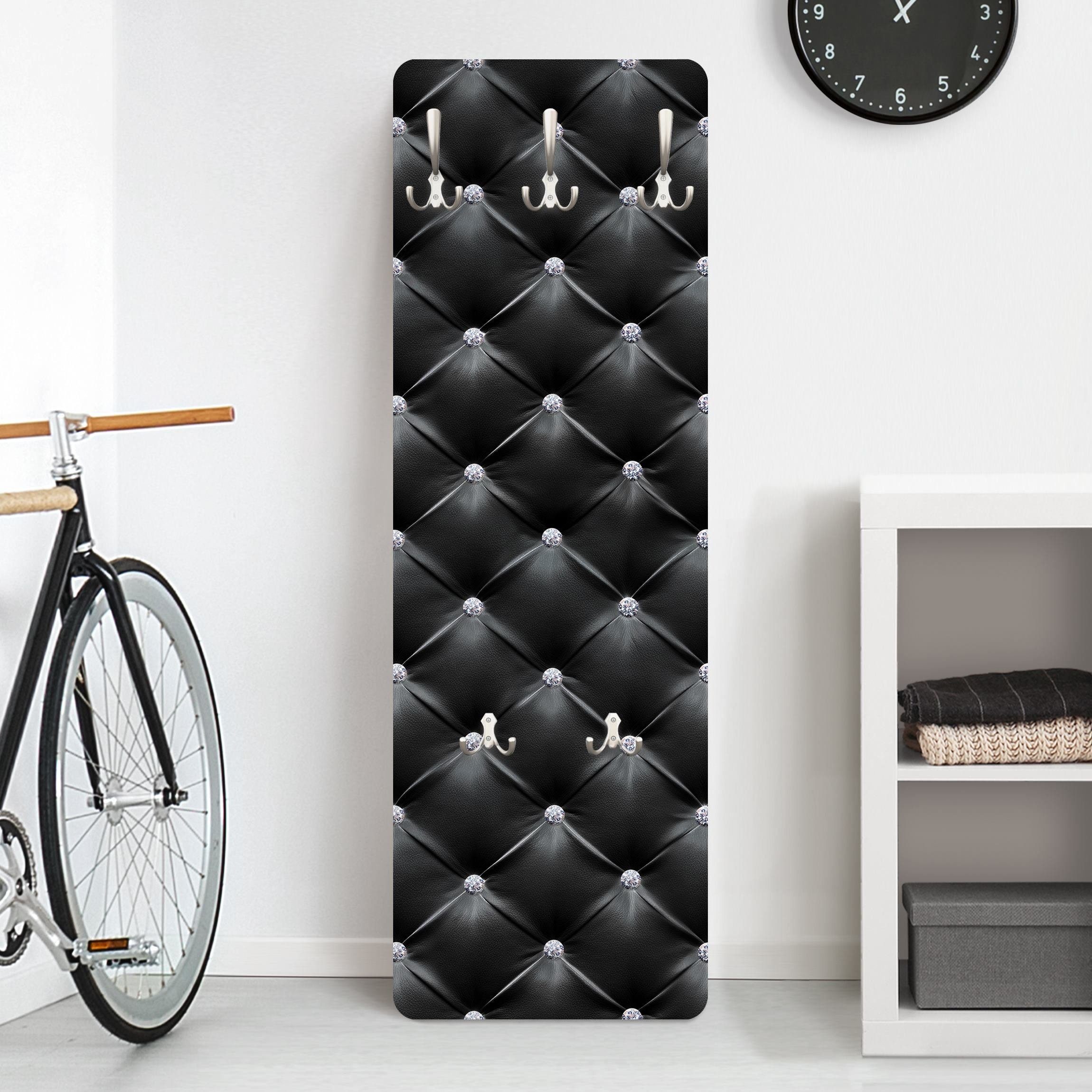 Bilderdepot24 Garderobenpaneel Design Muster Diamant Schwarz günstig online kaufen