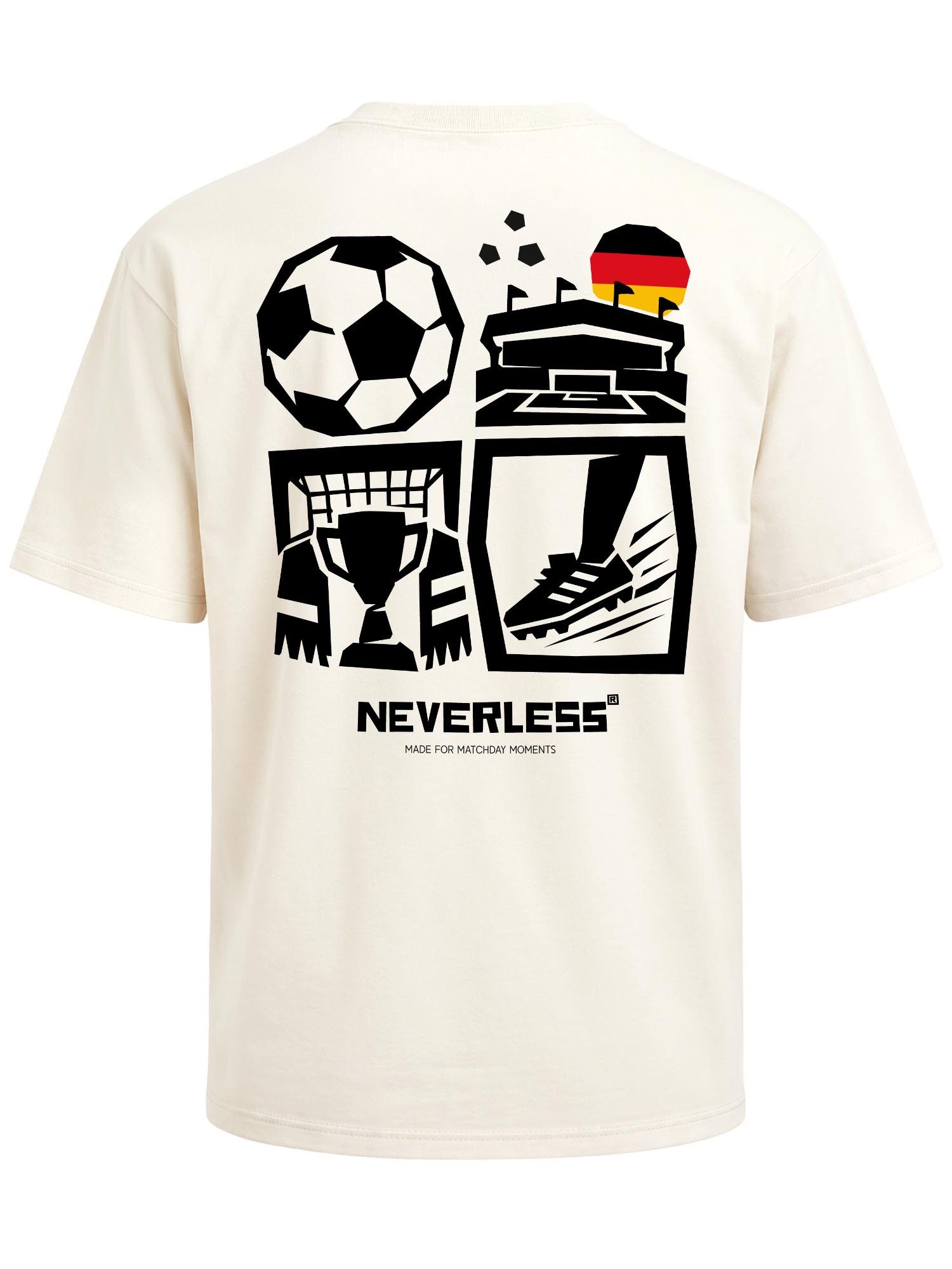 Neverless Oversize-Shirt Herren T-Shirt - Design Football Icons - Oversized Relaxed Fit mit Print