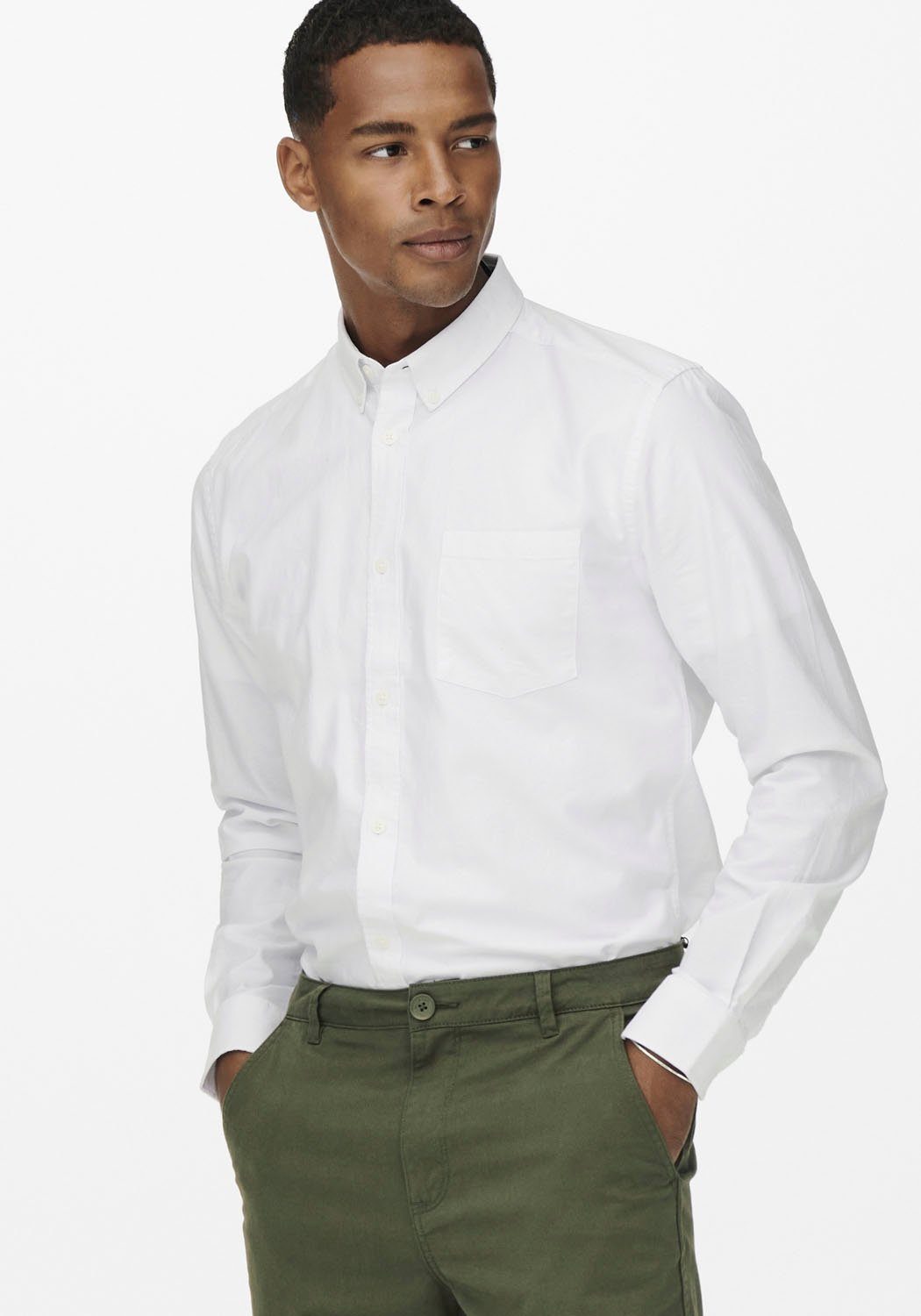 ONLY & SONS Langarmhemd NEIL LIFE ORGANIC OXFORD SHIRT