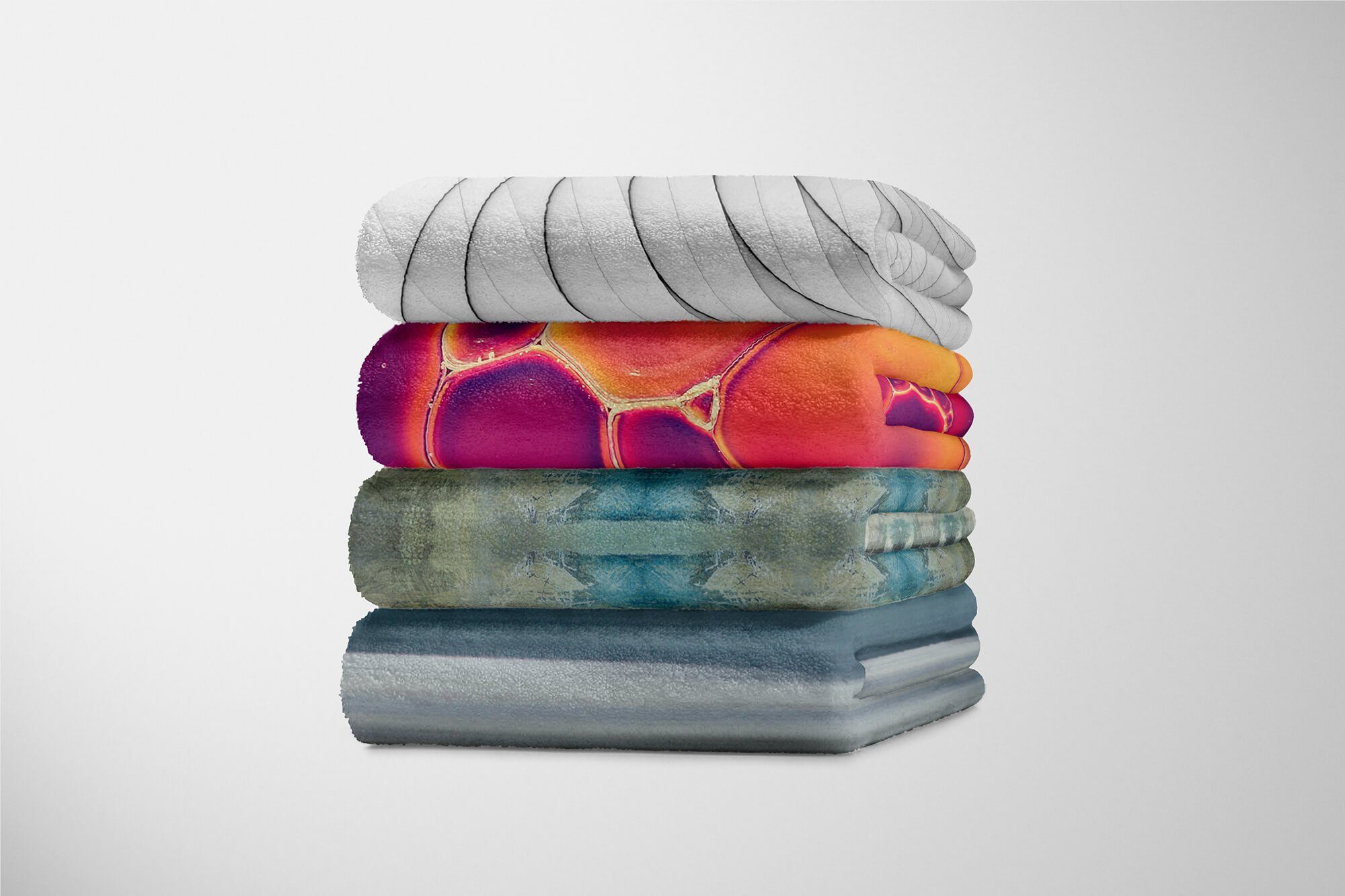 Sinus Art Handtücher Handtuch Strandhandtuch Handtuch Struktur mit Abstrakte Saunatuch Baumwolle-Polyester-Mix Fotomotiv Kuscheldecke (1-St), Auffallen