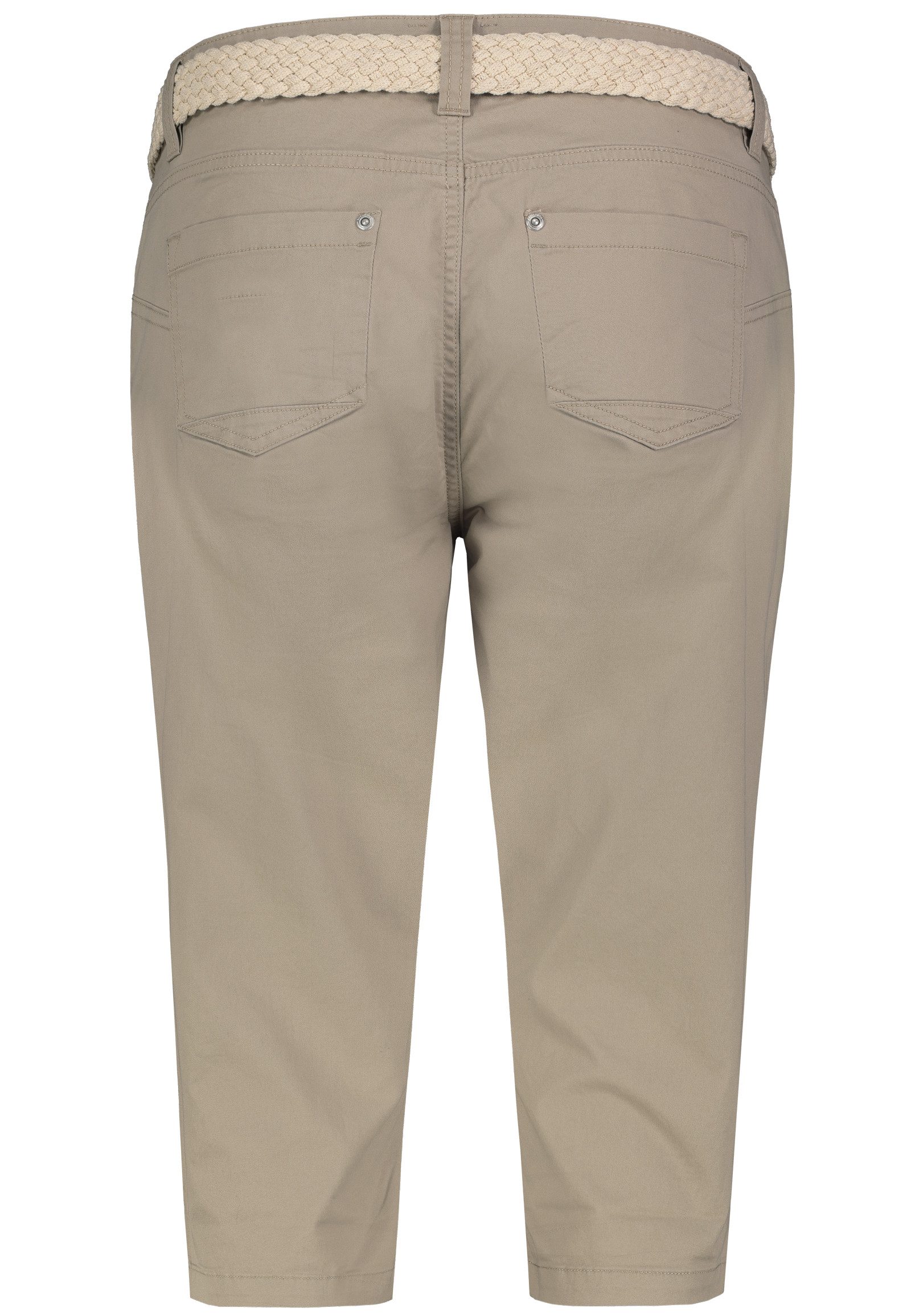 SUBLEVEL Caprihose Damen 3/4-Hose mit Flechtgürtel Baumwoll-Stretch-Hose, Eingrifftaschen