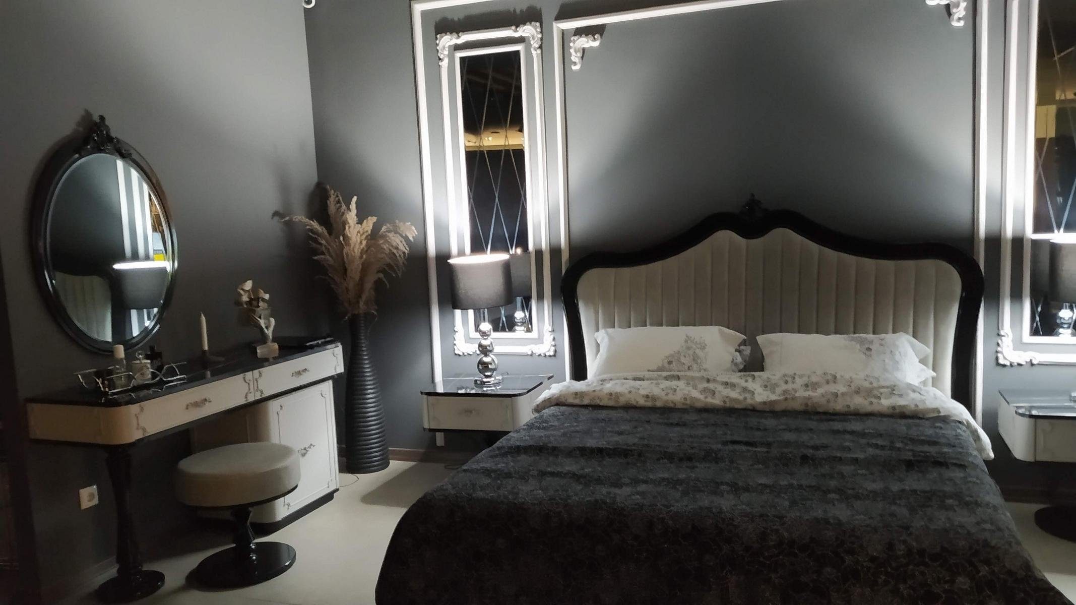 (Nur Beige Bett), Modern Made Design Europe in Polster Schlafzimmer Luxus Bett Bett JVmoebel