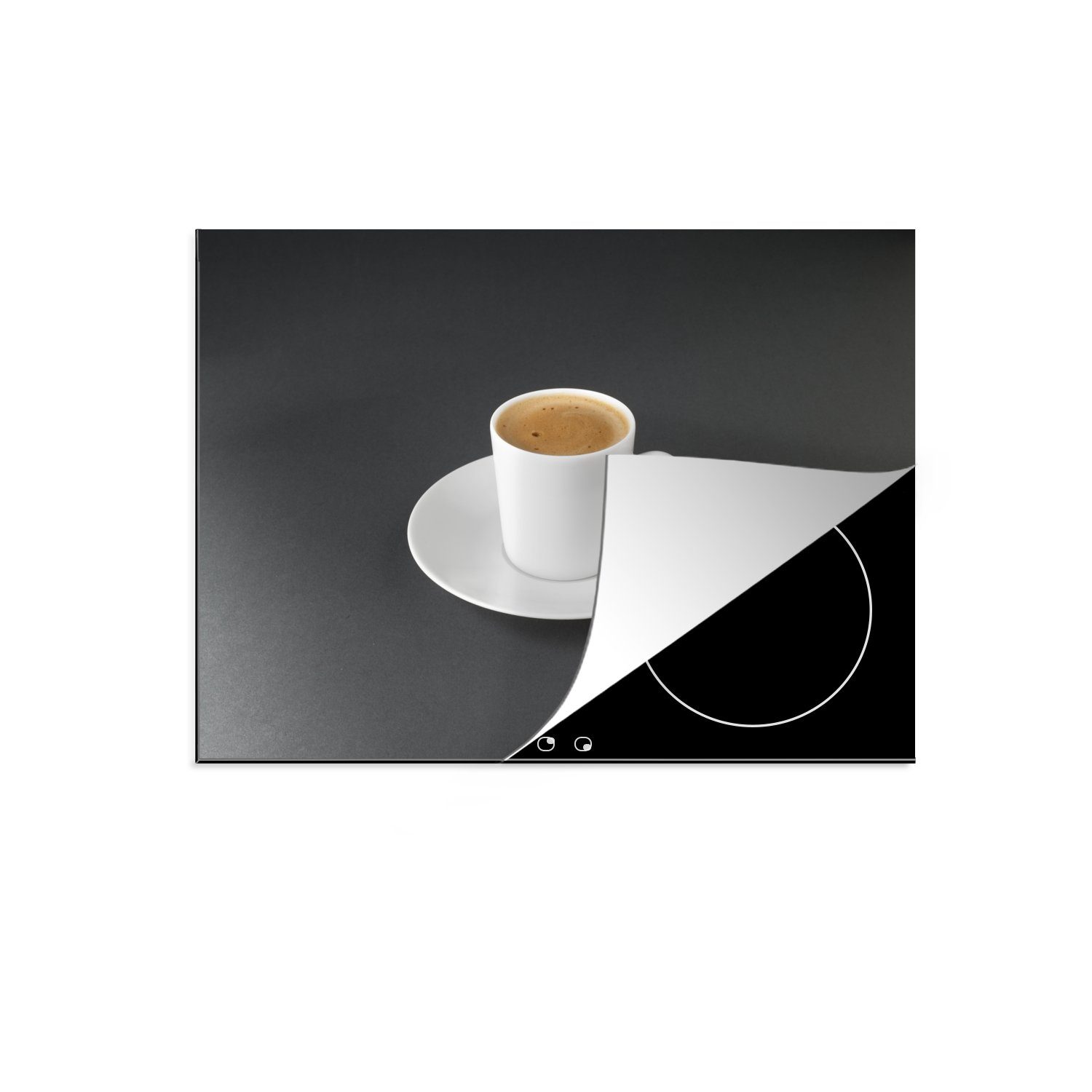 MuchoWow Herdblende-/Abdeckplatte Foto Espresso, Mobile 70x52 tlg), nutzbar, Arbeitsfläche (1 von cm, Ceranfeldabdeckung Vinyl
