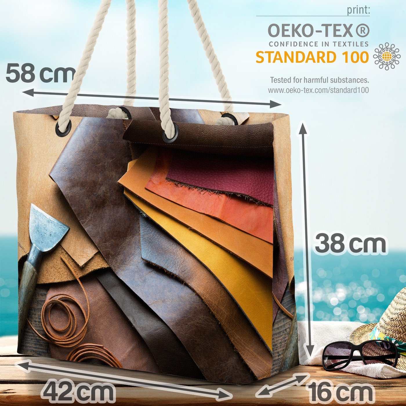 einkaufen Strandtasche Handwerk handgemacht werkstätte (1-tlg), reparatur VOID DIY Leder t kunst