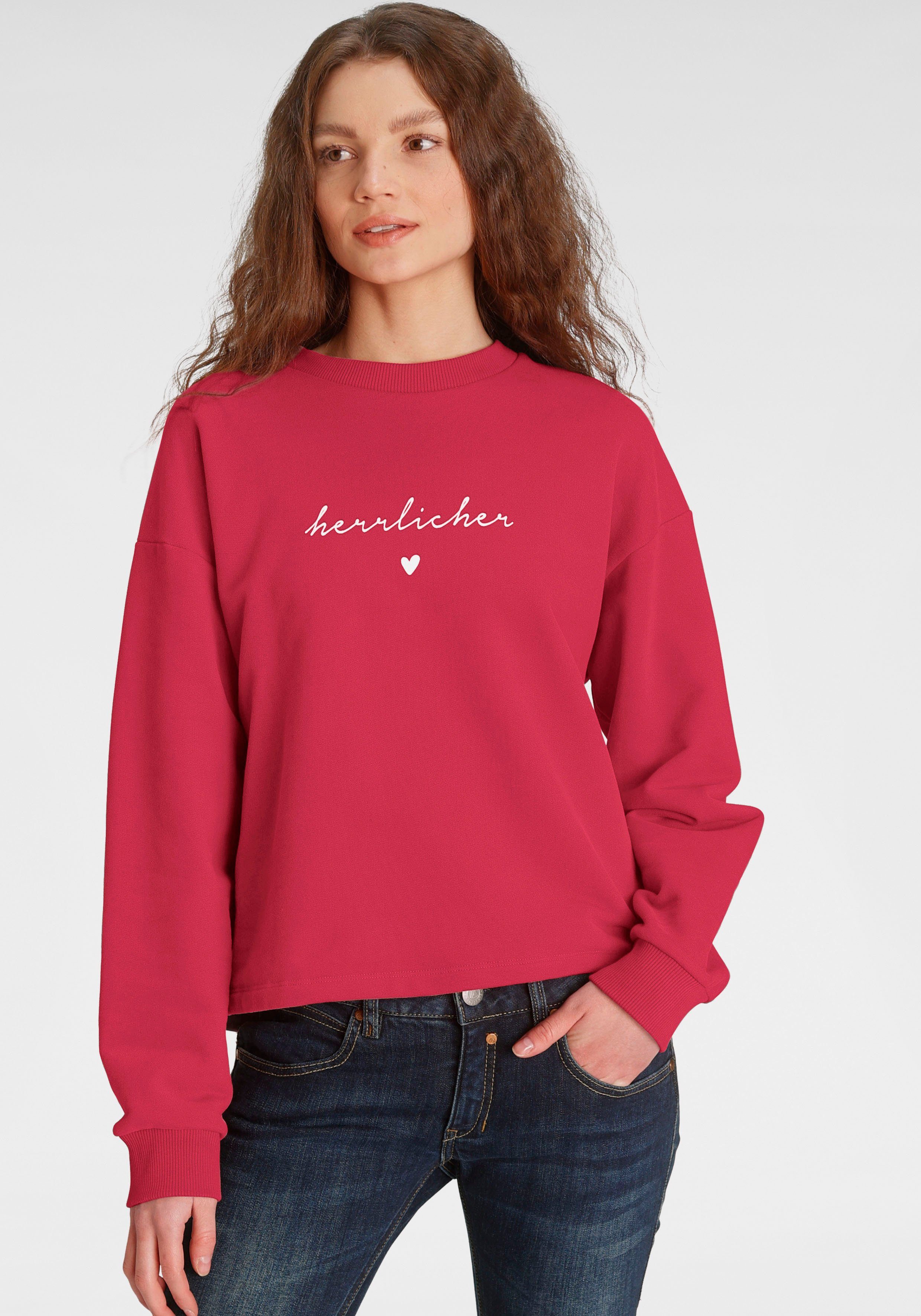 Herrlicher Sweatshirt OTINA mit Herrlicher Logo-Statement-Print