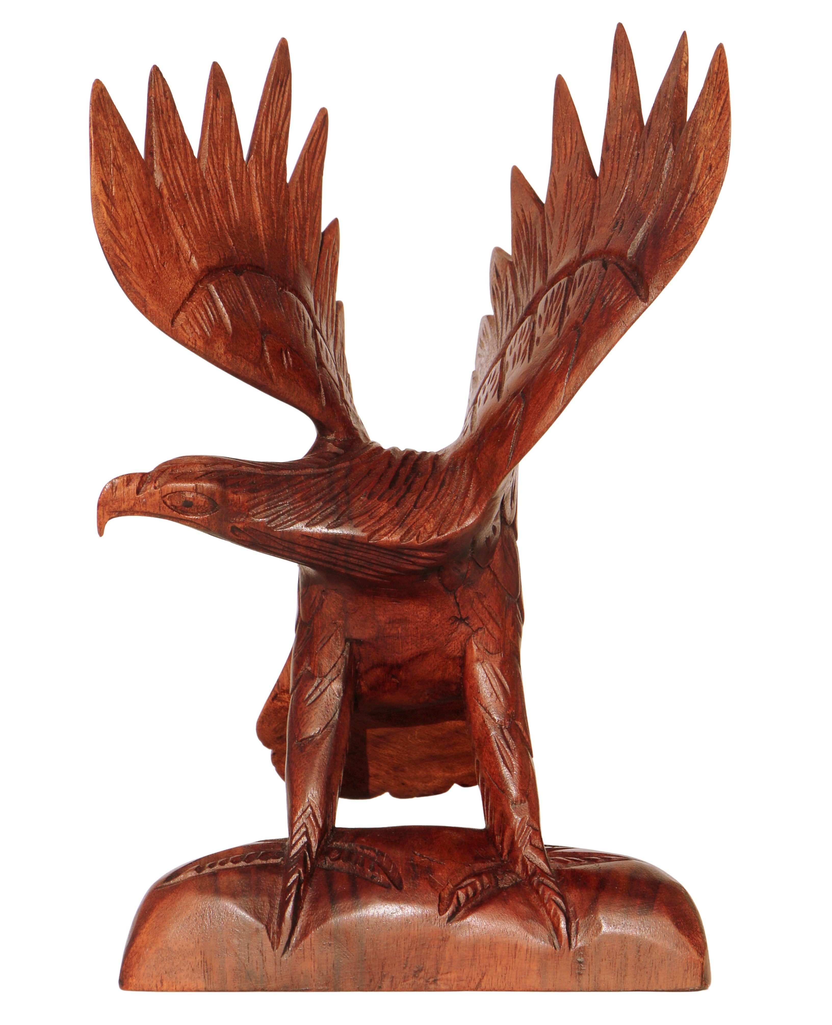 Wogeka Tierfigur Stein Adler Holz-Figur Tier Vogel Greifvogel Dekoration