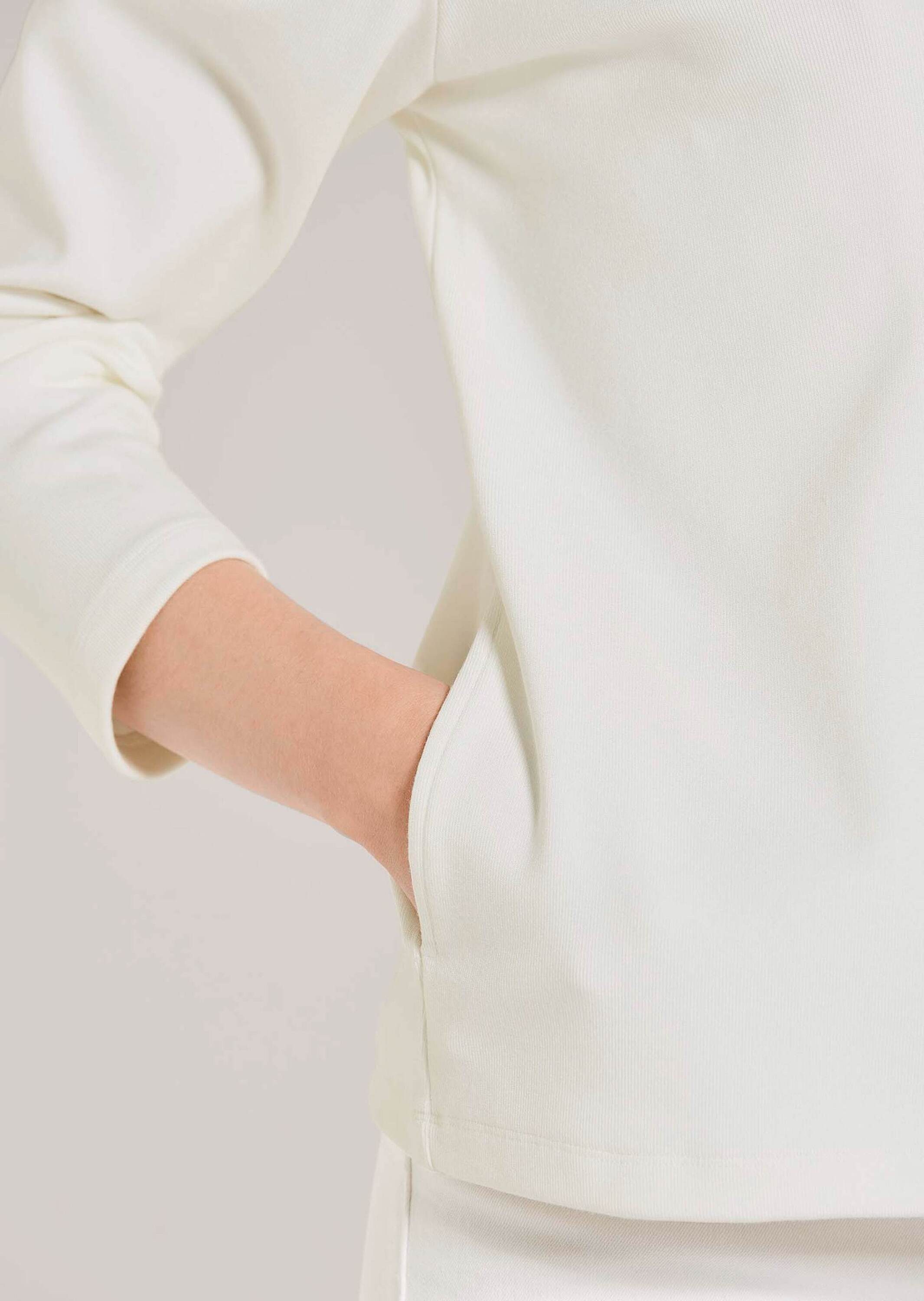 MADELEINE Langarmshirt Elegante Viskosejacke mit Reißverschluss Sportlich-eleganter Blazer mit tiefem V-Ausschnitt, ungefüttert