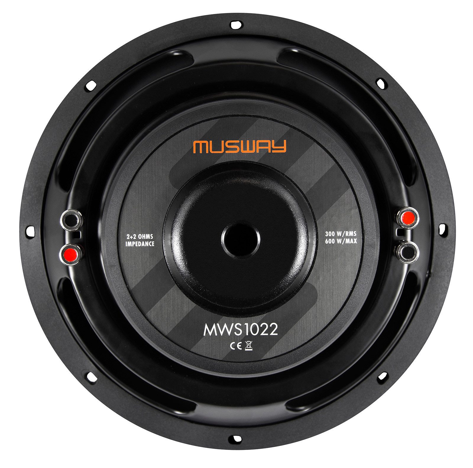 Musway Musway MWS1022 10“ FLAT Subwoofer 10“ (25 cm) FLACH Subwoofer 2+2 Ohm Auto-Subwoofer (300 W, max.: W 25 cm)