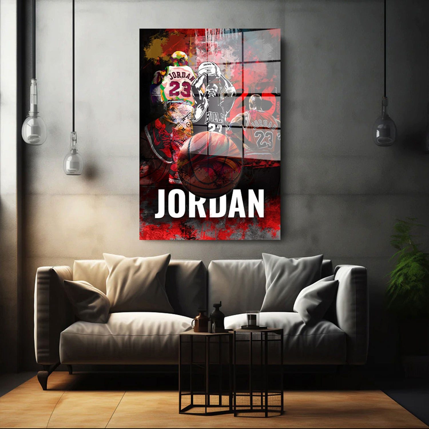 Artedinoi Acrylglasbild Basketballlegende Jordan Acrylglas Wandbild Bild Wanddeko Wohnzimmer X