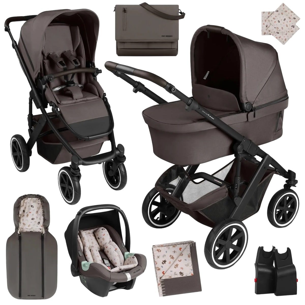 Kombi-Kinderwagen Salsa 4 Air Kombikinderwagen Starter Set Grain Teddy