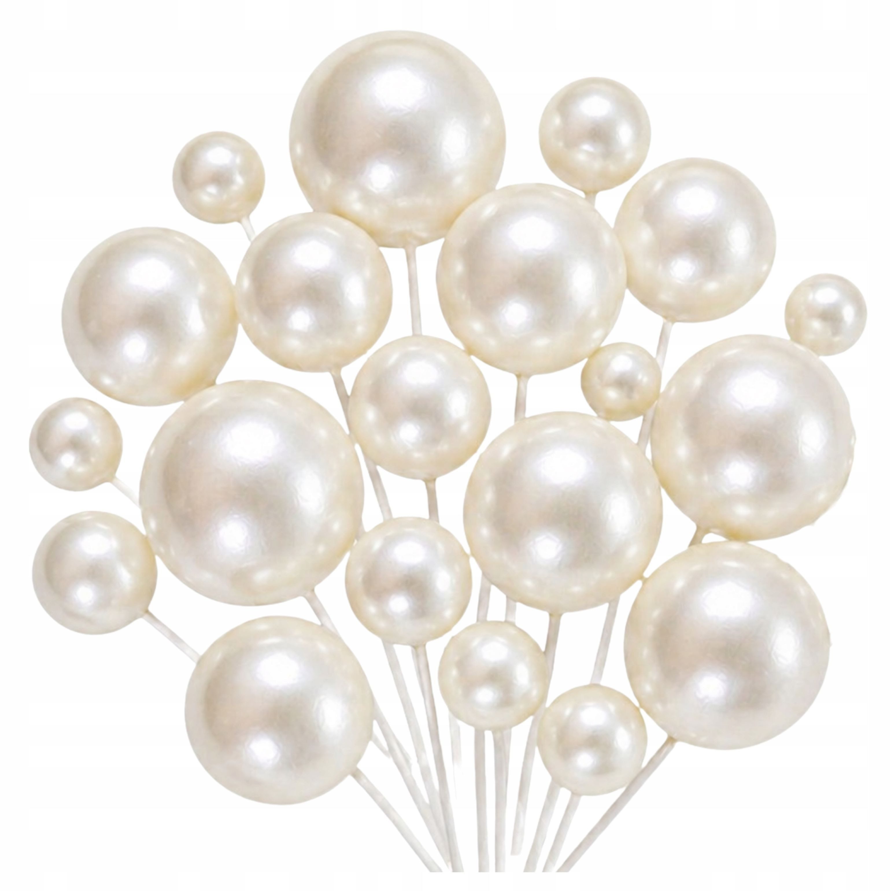 Festivalartikel Tortenstecker 20x Torten Topper Perlen Weiß Perlmutt Cake Deko Kommunion Hochzeit, (1-tlg)