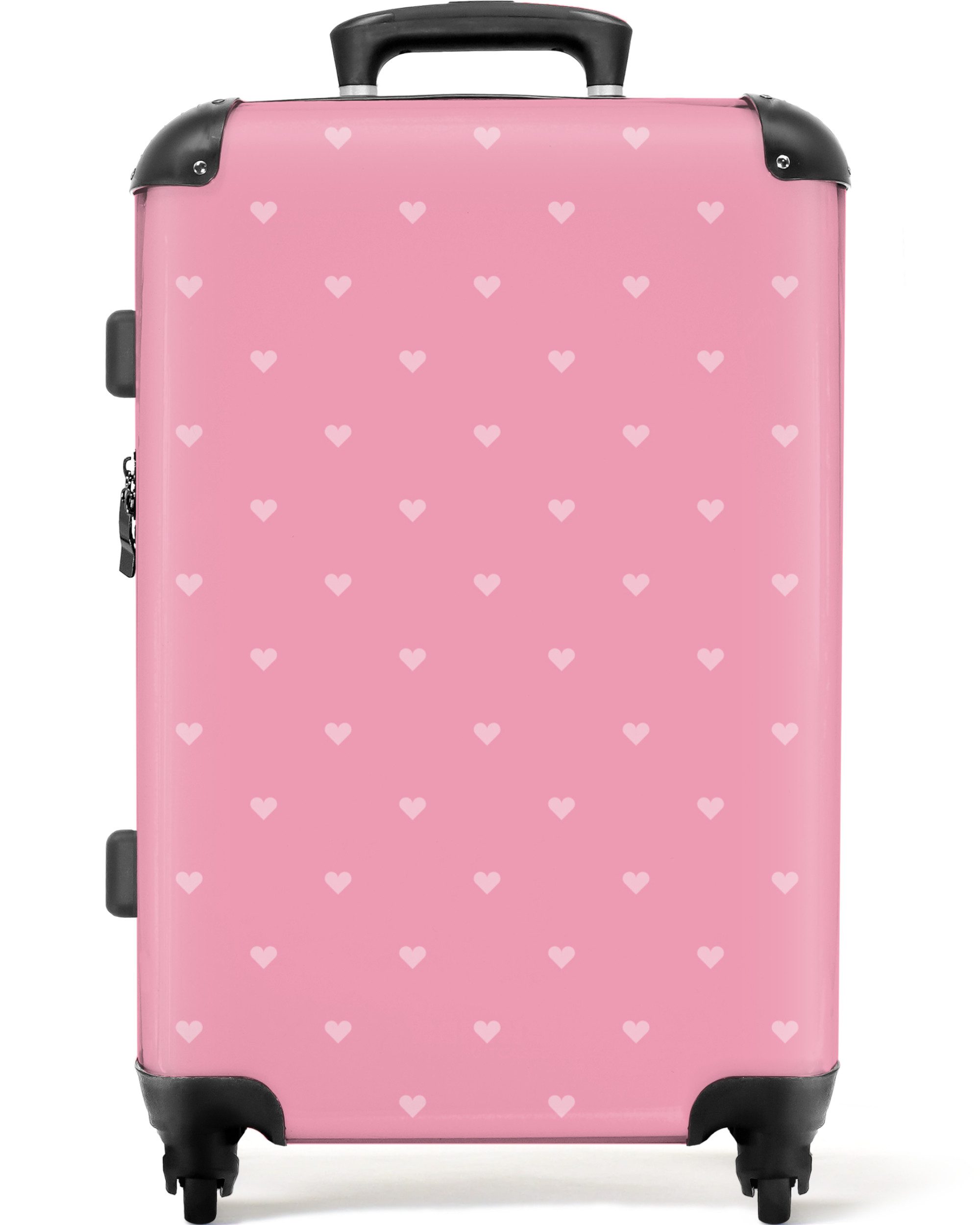 NoBoringSuitcases.com© Hartschalen-Trolley Rosa - Herzen - günstig online kaufen