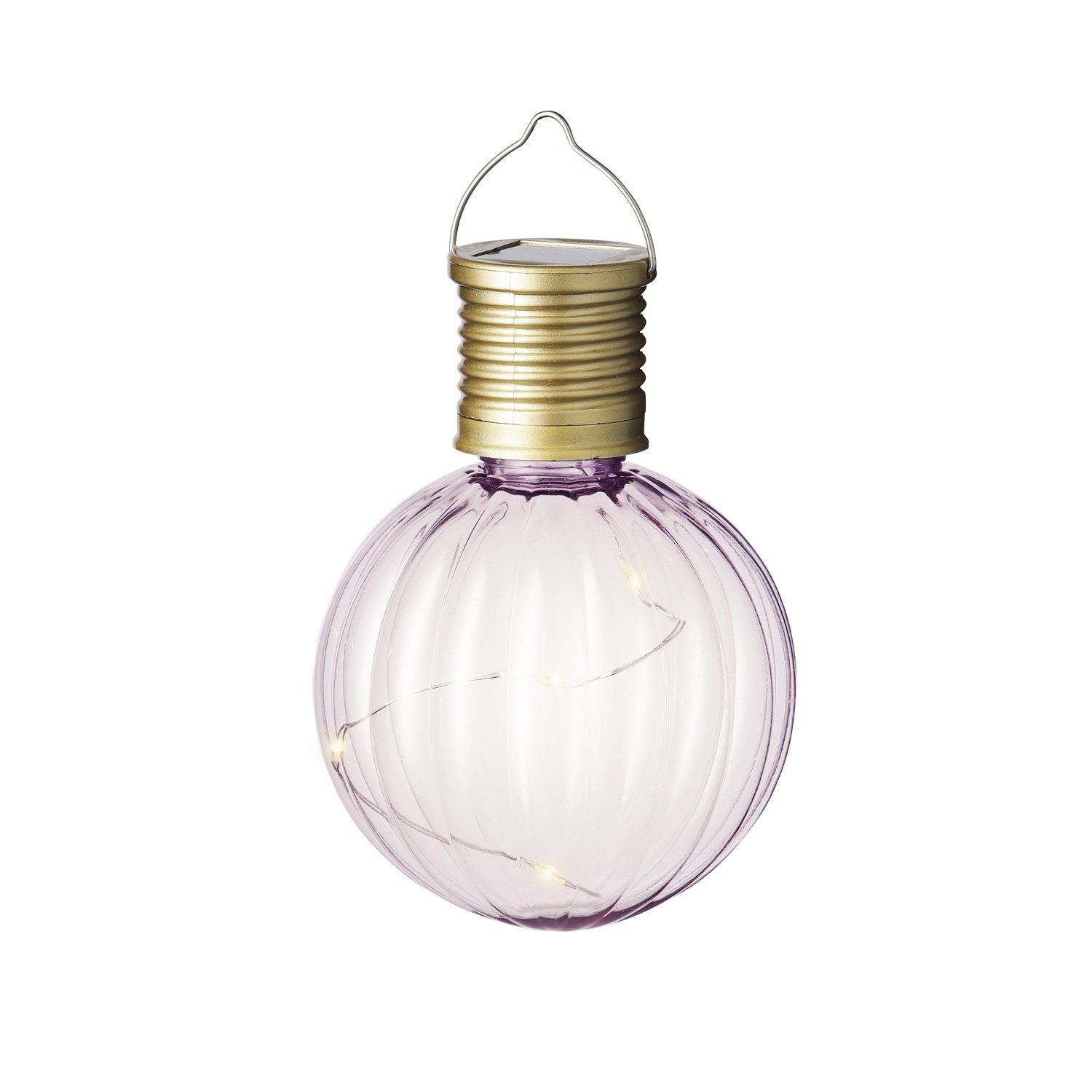 MARELIDA LED Solarleuchte LED Solar Glühbirnen Kugelleuchte für Garten Terrasse Balkon rosa 4St., LED Classic, warmweiß (2100K bis 3000K)