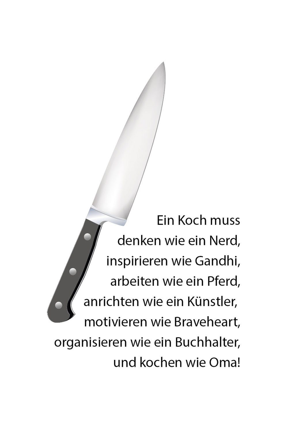 queence Wanddekoobjekt Messer, Stahlschild, Blechschild, Spruch, Witzig, Wanddeko, retro, 20x30cm