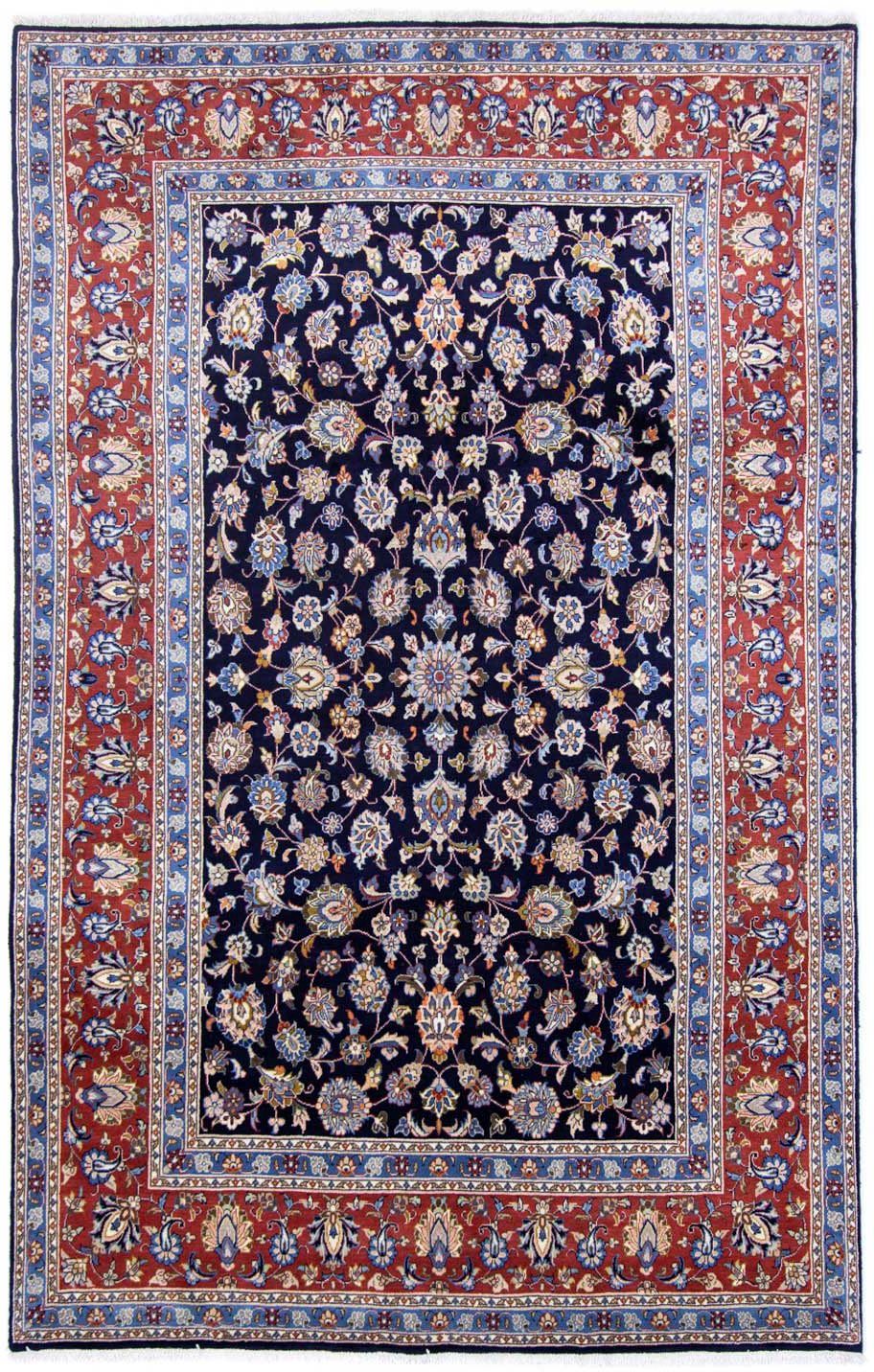 mm, Höhe: Wollteppich mit scuro morgenland, Unikat Medaillon rechteckig, Moud Zertifikat 193 cm, 10 Blu x 296