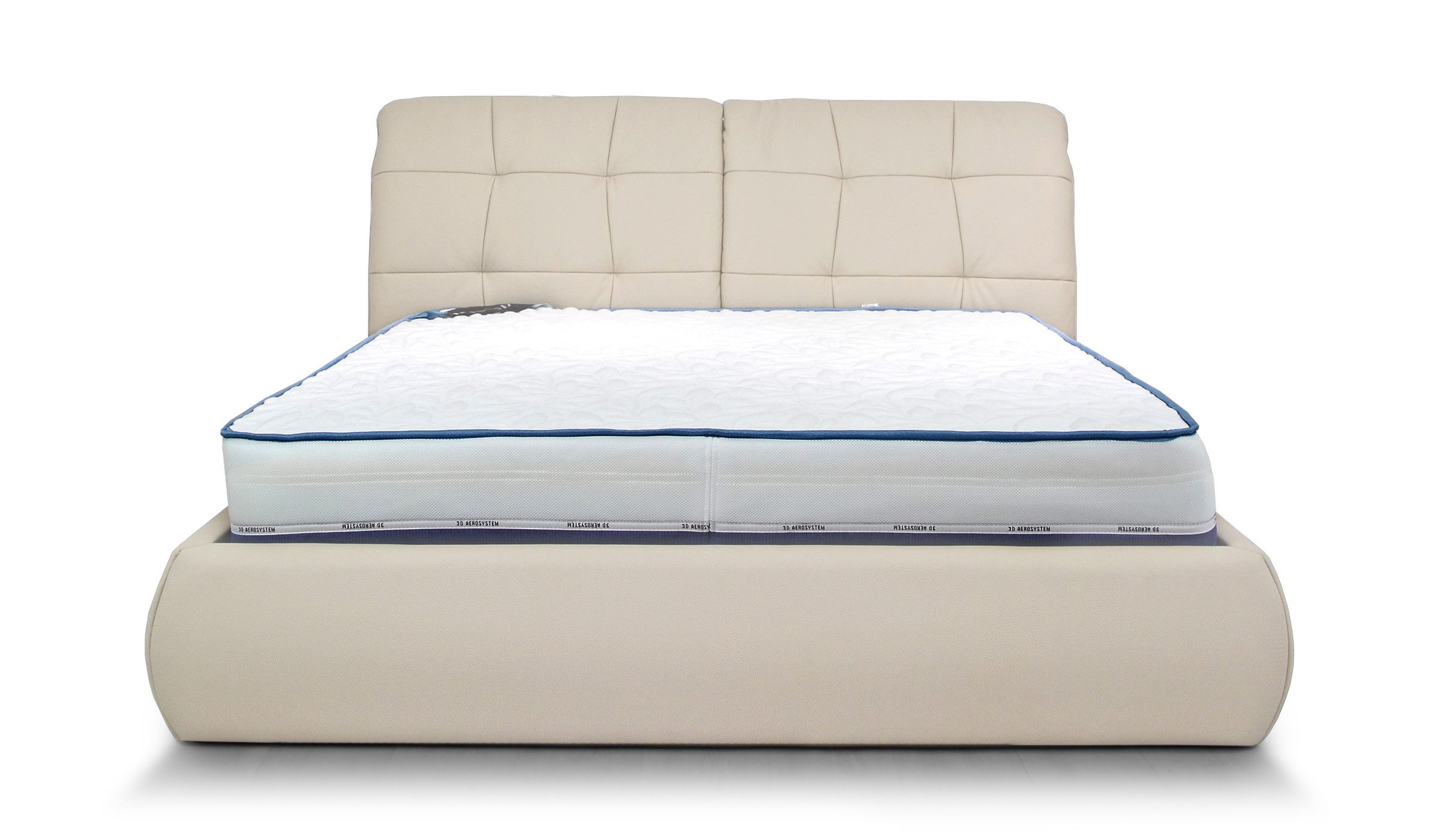 Hygger Möbelhaus Polsterbett Bett Milan Echtes Leder, Robuster Rahmen (Kopfteilhöhe 110 cm, mit verstellbaren Kopfstützen., Liegefläche 160 x 200 cm), Hergestellt in Europa