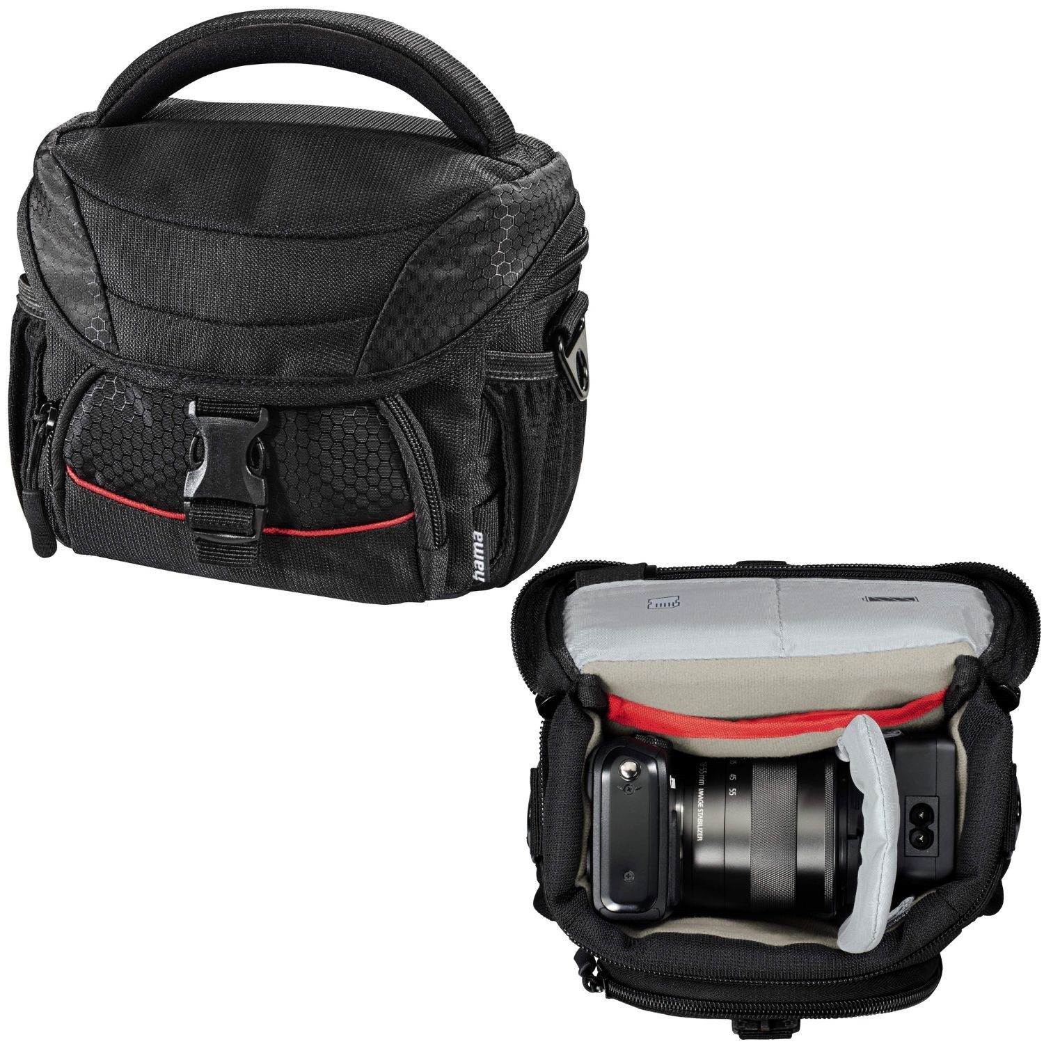 Hama Kameratasche Kamera-Tasche Pittsburgh 100 Foto-Tasche Universal (Set), Case Schultergurt Tragegriff Zubehör-Fächer Systemkamera Digitalkamera