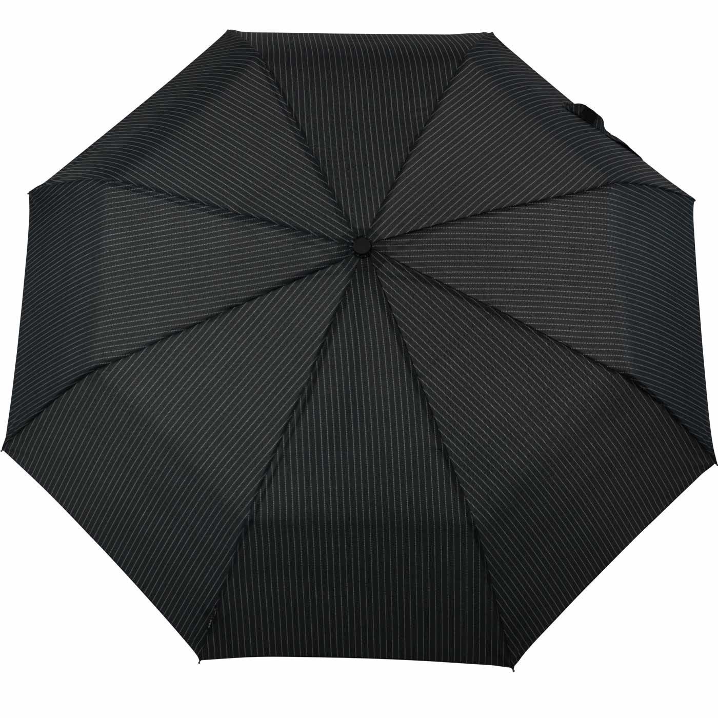 Impliva Taschenregenschirm miniMAX® Herren Auf-Zu-Automatik Rundhakengriff, klassisch elegant