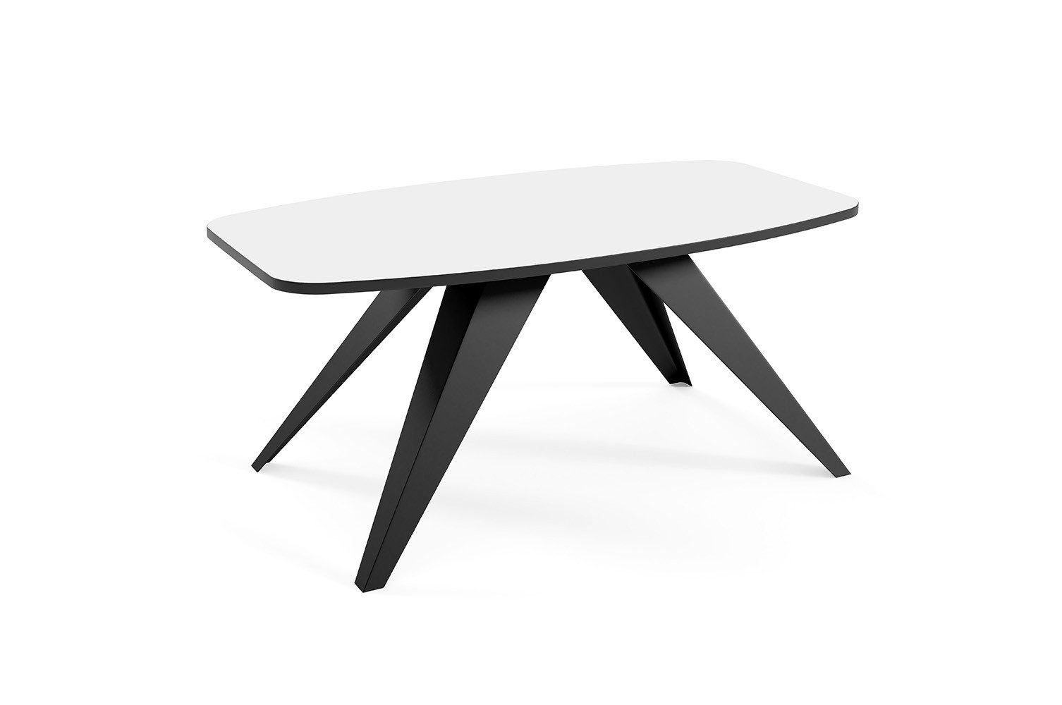 Feldmann-Wohnen Couchtisch Luna (runde Tischplatte, Metallgestell, 1-St., pulverbeschichtetes Gestell, besonders attraktiv, schlicht elegant), 120x60x48cm Icy Weiß