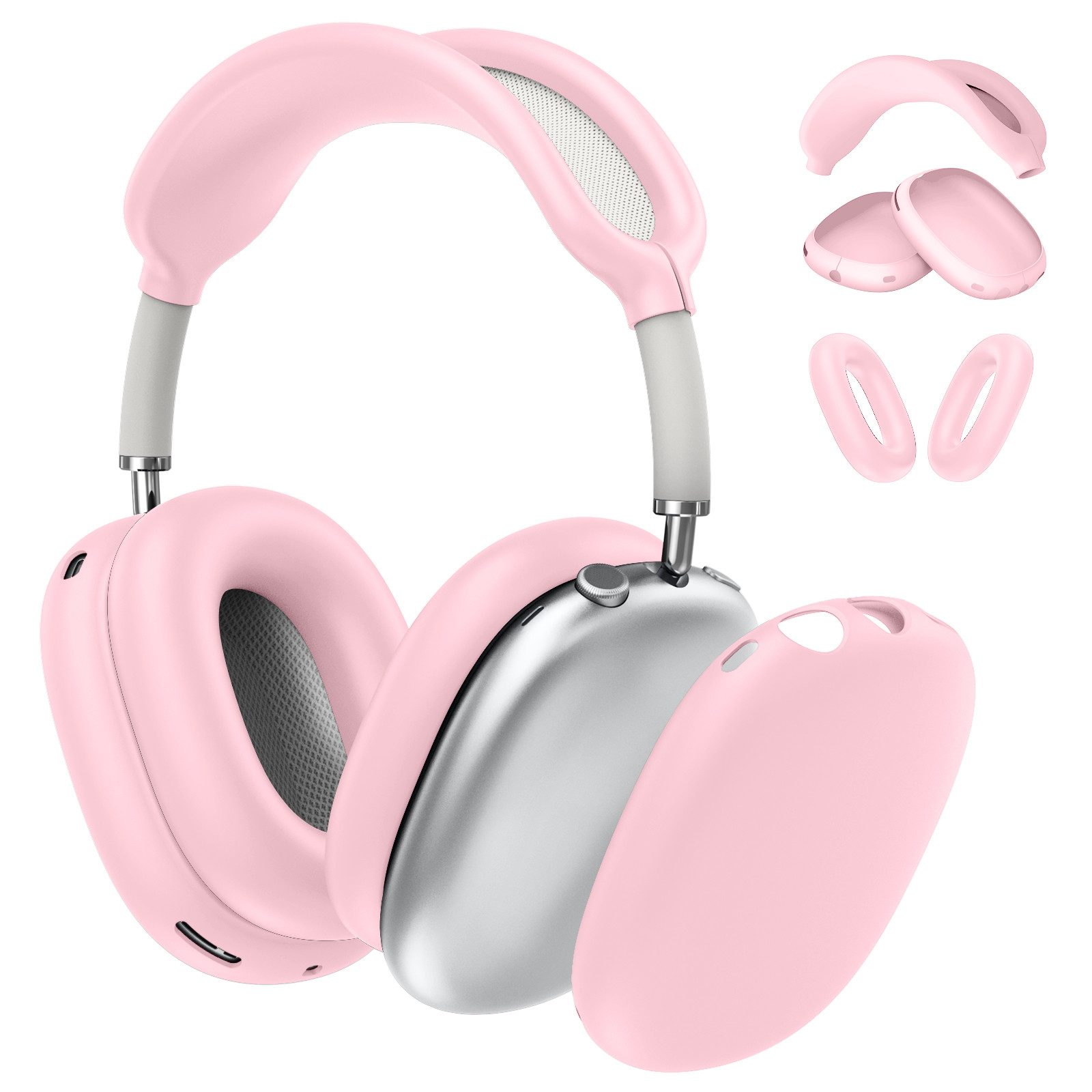 Fintie Kopfhörer-Schutzhülle 3-in-1 Silikonhülle für AirPods Max 2(2026) & AirPods Max 1(2020/2024), Weiche Kratzfeste Hüllen für Ohrpolster, Ohrmuscheln und Kopfbügel