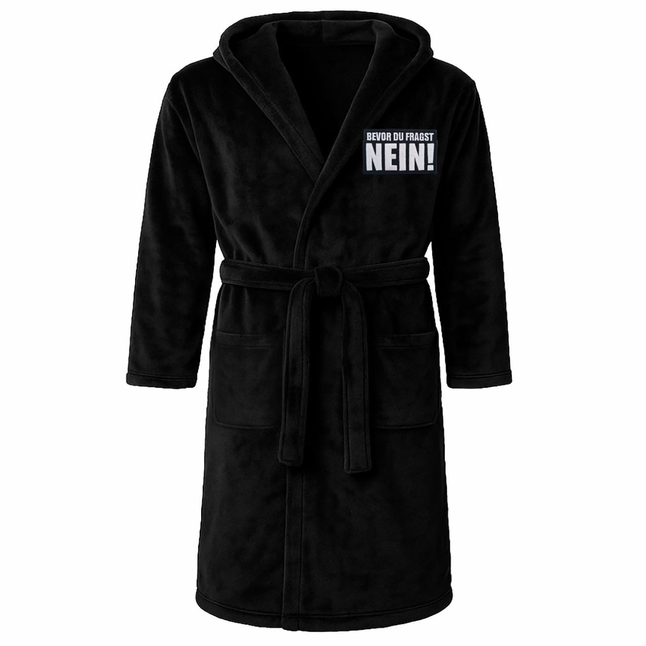 deinshirt Bademantel Bevor du fragst nein, lange Länge, 100% Polyester, Kap günstig online kaufen