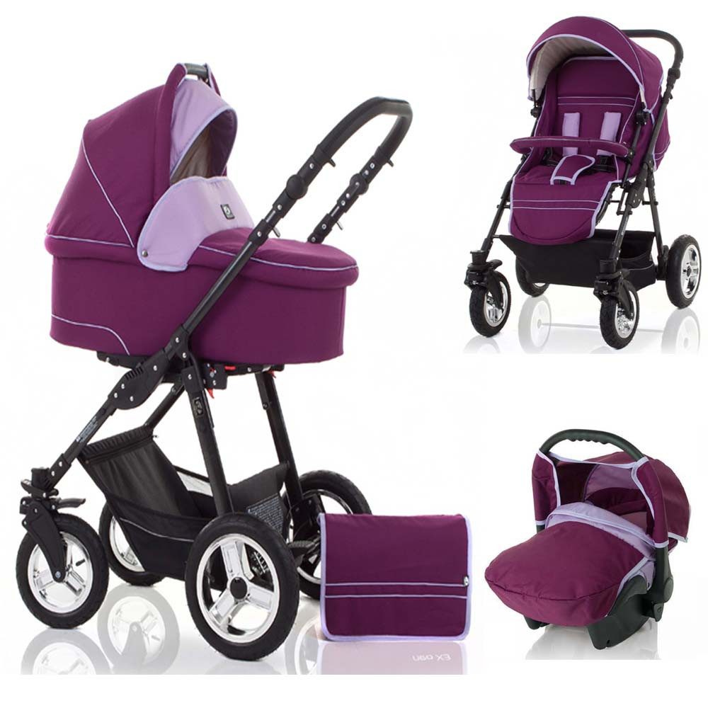 Coletto Kombi-Kinderwagen Leo 4 in 1 inkl. Sportsitz, Autositz und Zubehör in 20 Farben