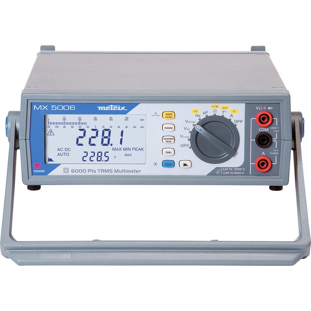 METRIX Spannungsprüfer Metrix MX 5006 Tisch-Multimeter digital, analog CAT III 1000 V Anzei, (MX 5006)