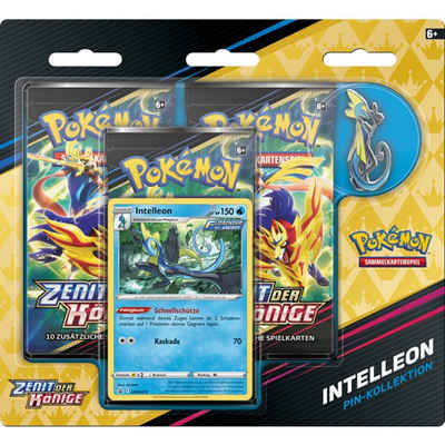 The Pokémon Company International Sammelkarte Zenit der Könige: Pin Kollektion - Intelleon (deutsch), 3 Booster Packs