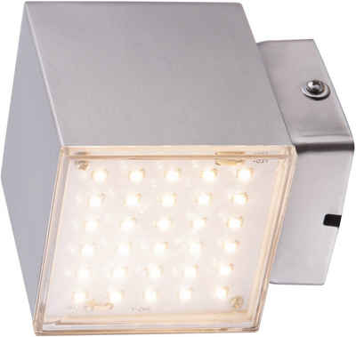 HEITRONIC LED Wandleuchte »Kubus 2«, Wandlampe,Außenlampe,indirekter Lichtaustritt nach unten,aus Edelstahl