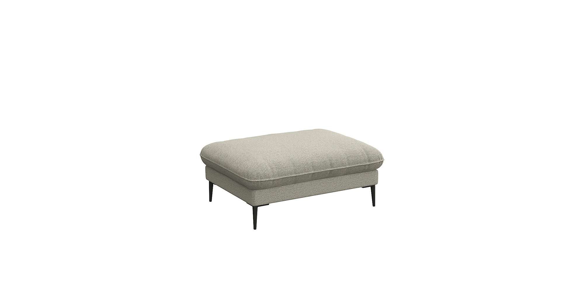 FLEXLUX Pouf Salino, Fußhocker, Sitzhocker, Polsterhocker, Kaltschaum & Stahl-Wellen, Füsse Schwarz
