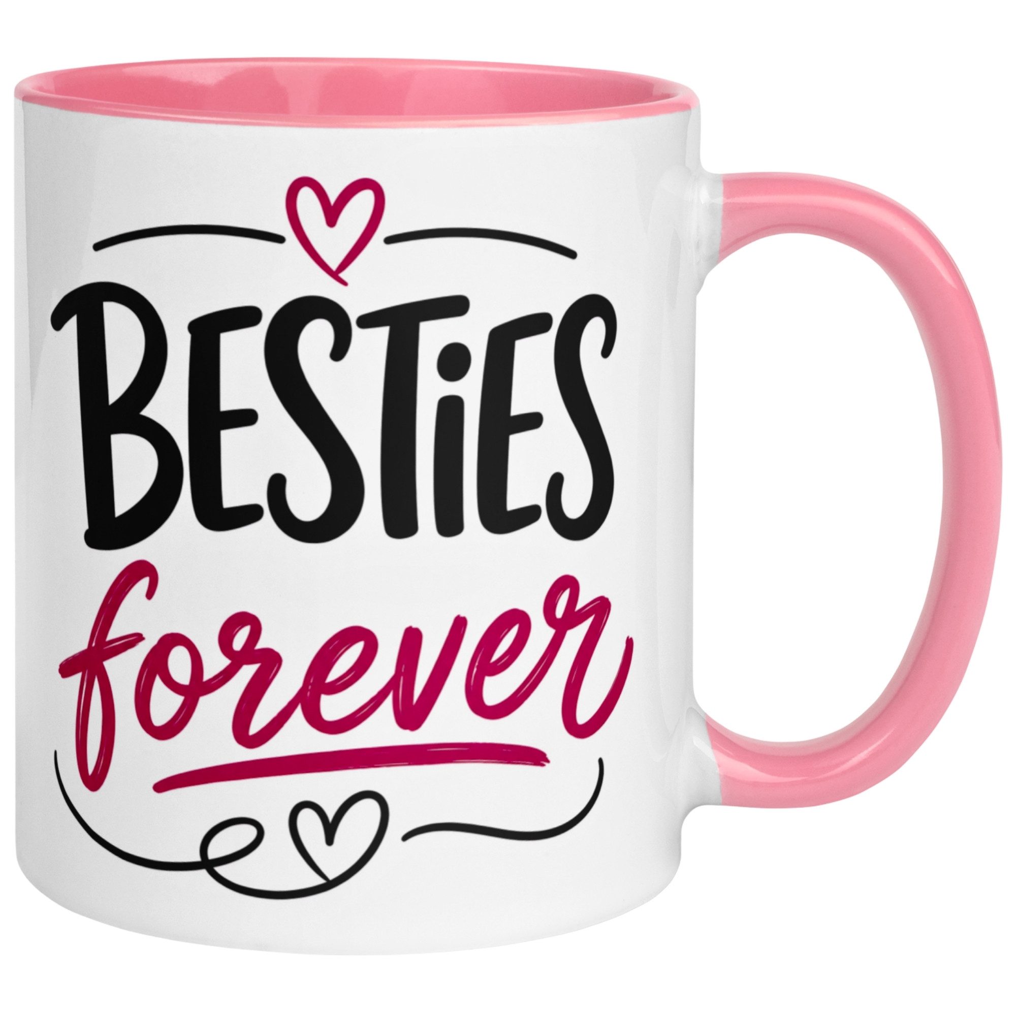 Momentals Tasse Freundschaft – „Besties forever“ – Geschenk Beste Freundinnen Freundin, Gratis Versand · Links-&Rechtshänder · Spülmaschinenfest