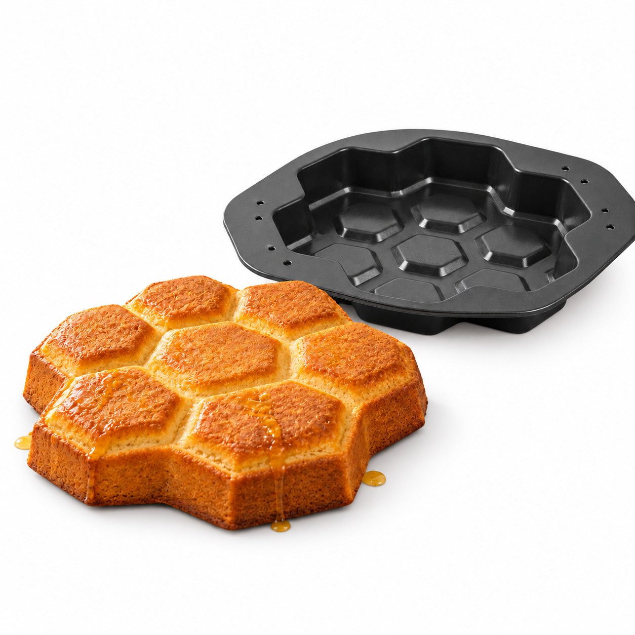 Zenker Backform Bienenwaben-Kuchenform mit Emaillebeschichtung Backform 35 × 30 × 4