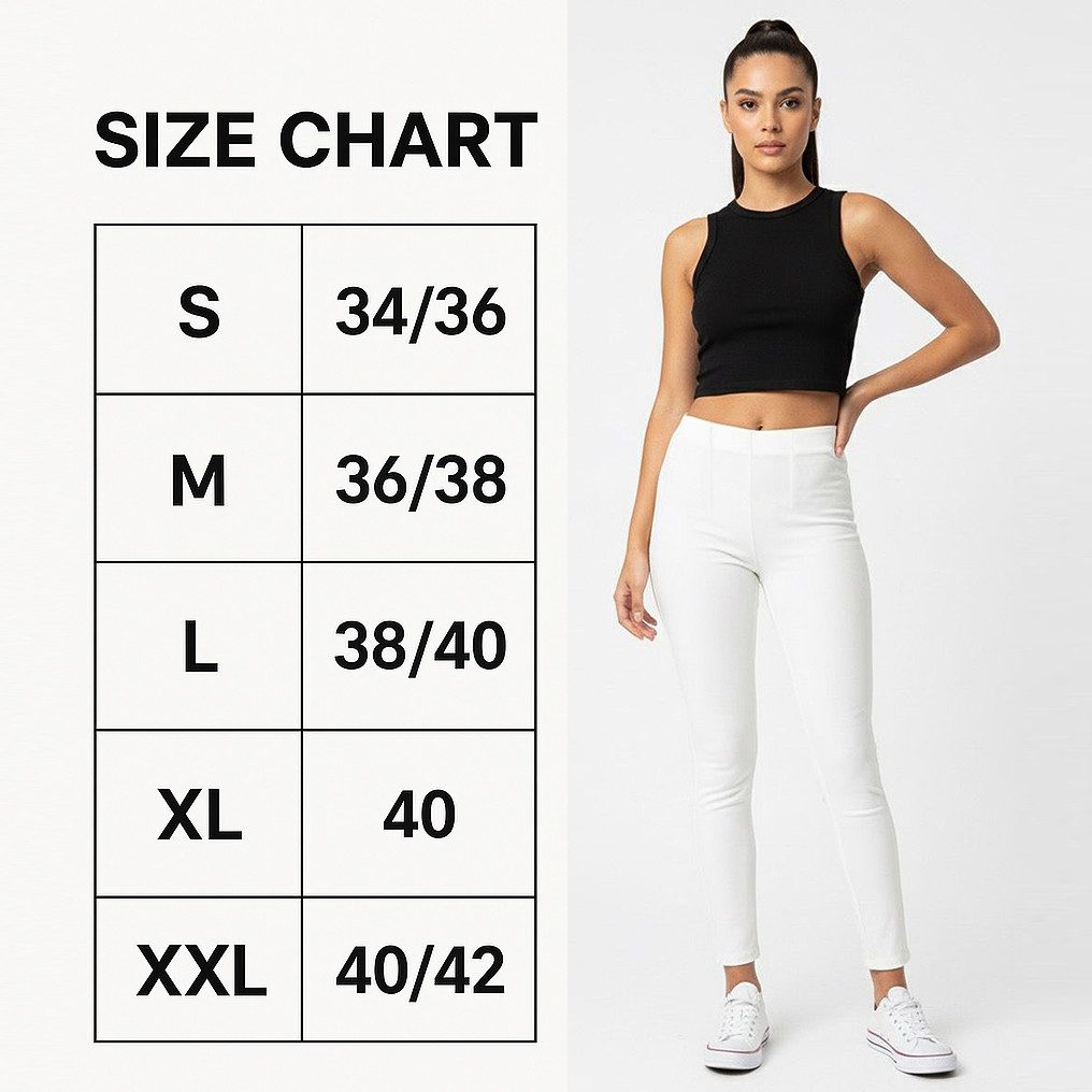 Kendindza Collection Stretch-Hose Skinny Damen Jegging Stretch Stoffhose High Waist Damen elegant Weiches Material - Skinny Jeggings elastisch – Bild 4 von 4