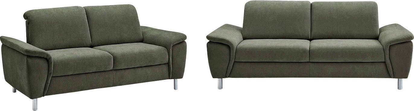 CALIZZA INTERIORS Polstergarnitur Jade, (Set, bestehend aus 2 und 2,5-Sitzer), aus 2 und 2,5-Sitzer, Kopfteilverstellung und Sitztiefenverstellung | Couchgarnituren