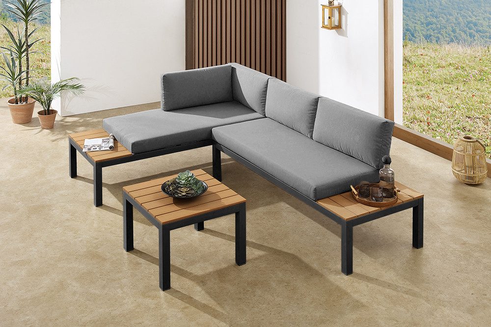 riess-ambiente Gartenlounge-Set ORLANDO LOUNGE 240cm anthrazit/grau - Alumi günstig online kaufen