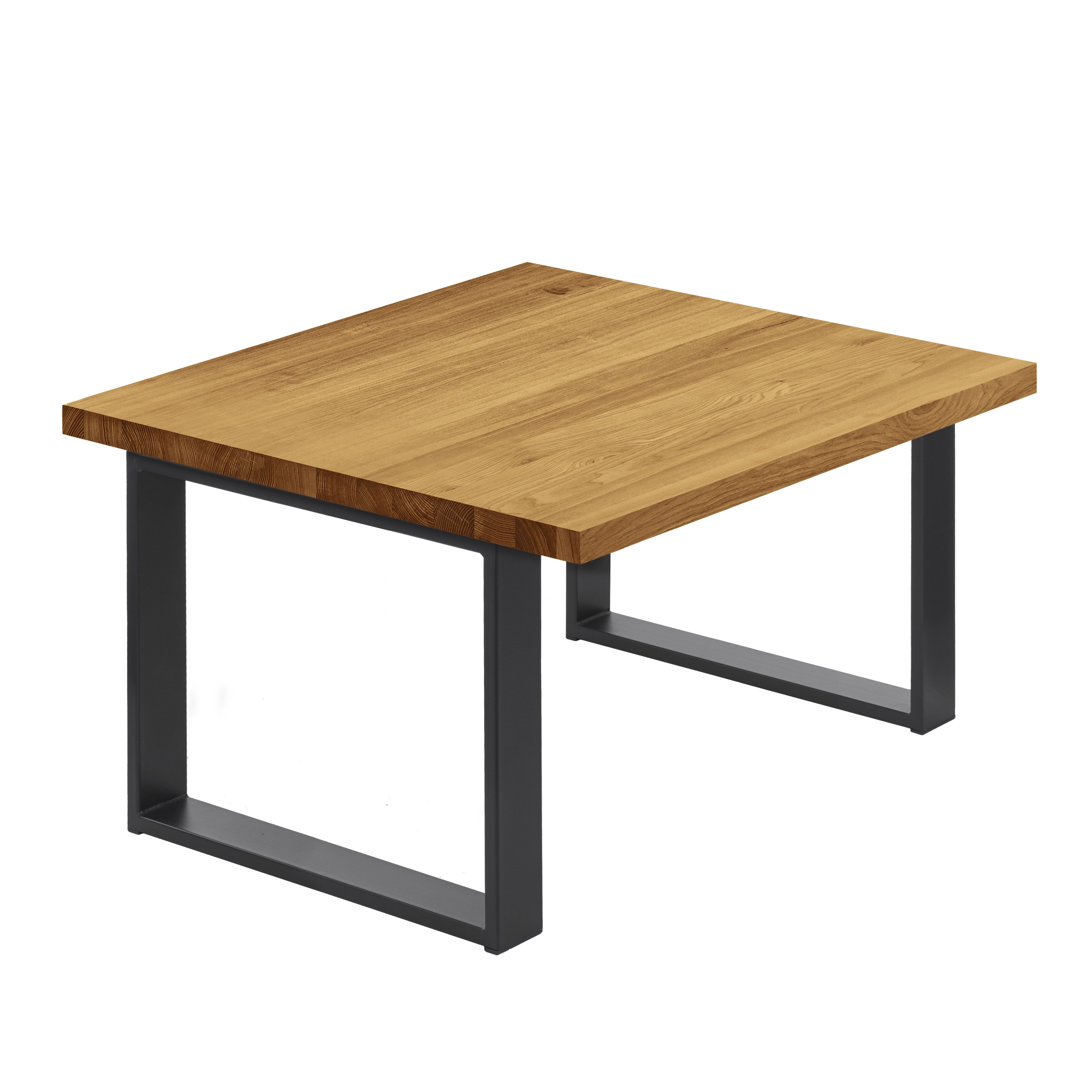 LAMO Manufaktur Esstisch Modern Küchentisch Tischplatte Massivholz inkl. Metallgestell (1 Tisch), gerade Kante
