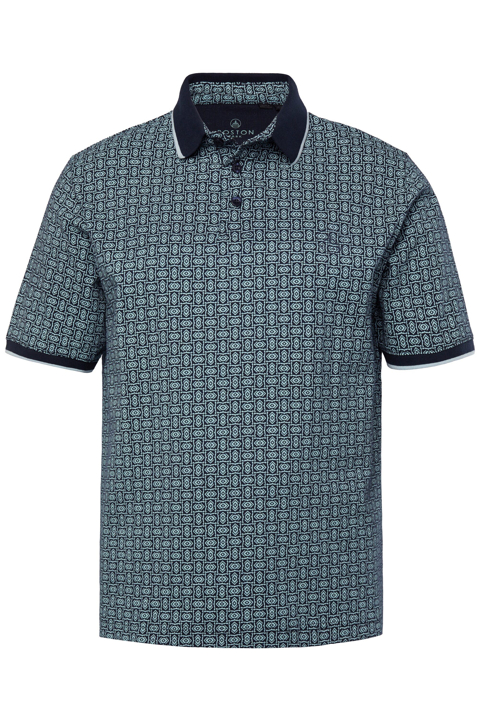 Boston Park Poloshirt Boston Park Poloshirt Halbarm Alloverprint günstig online kaufen