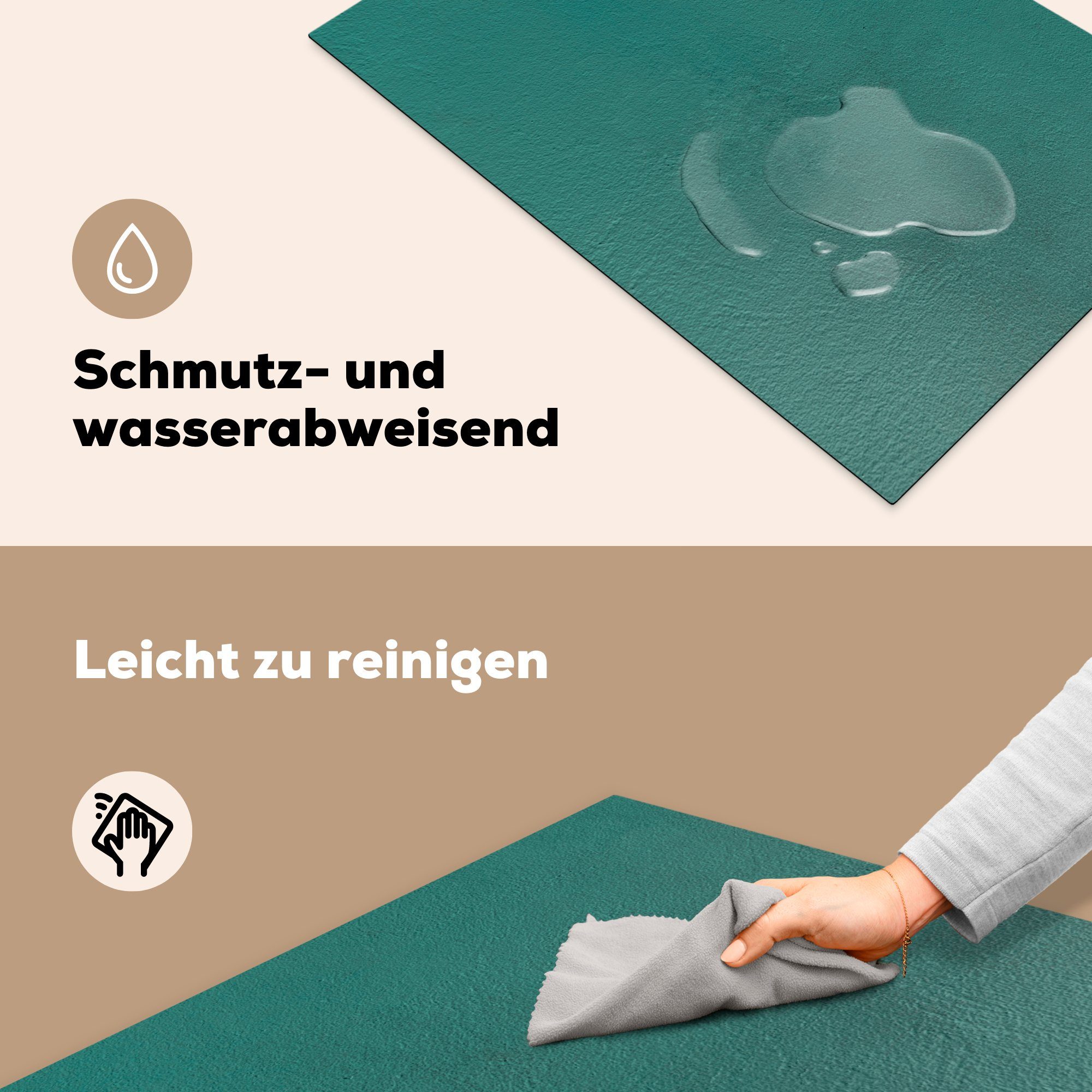 - Ceranfeldabdeckung küche, Grün 81x52 tlg), Farbe - für Herdblende-/Abdeckplatte Vinyl, MuchoWow (1 die cm, Schutz Wand, Induktionskochfeld