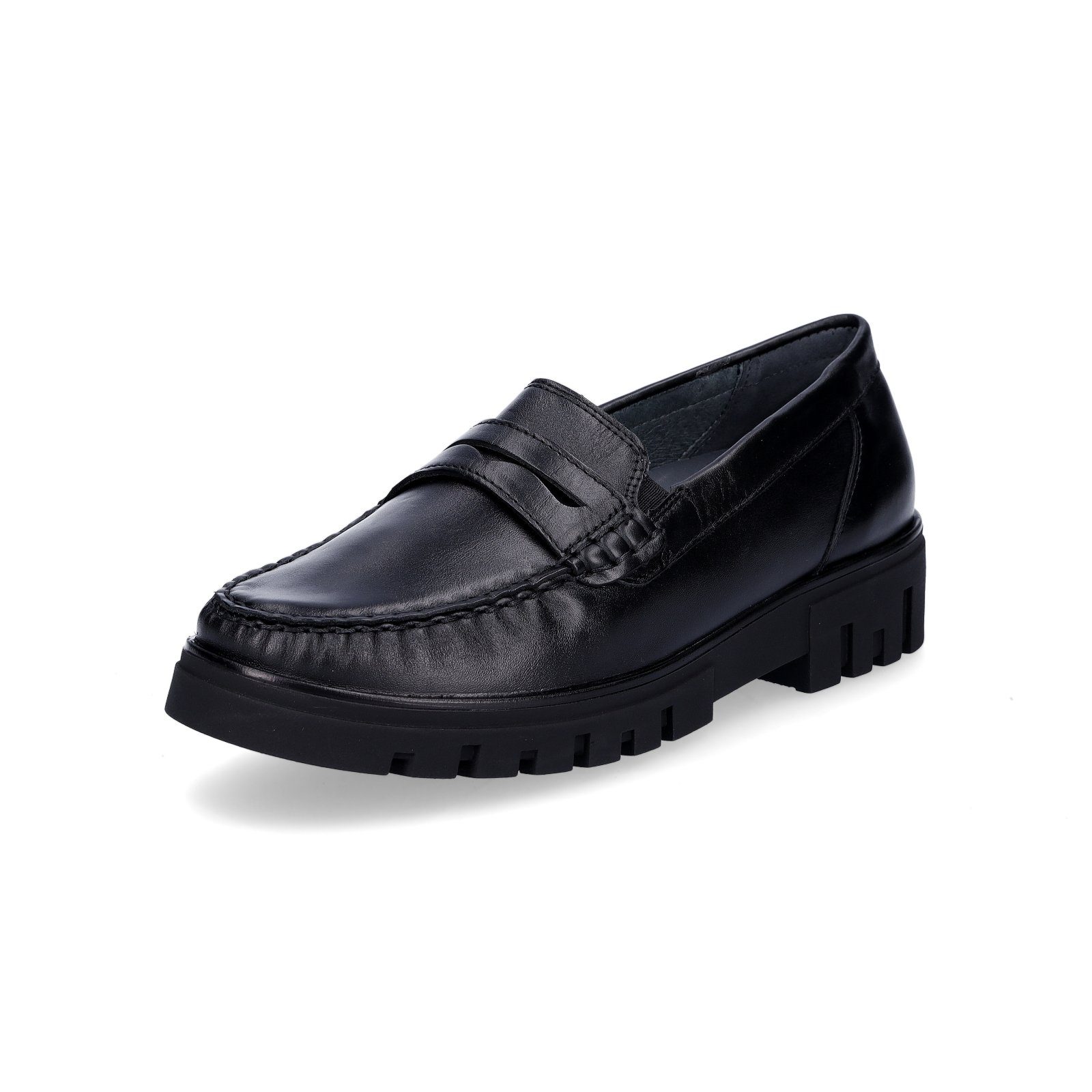 Waldläufer Damen Leder Loafer Serena schwarz Slipper