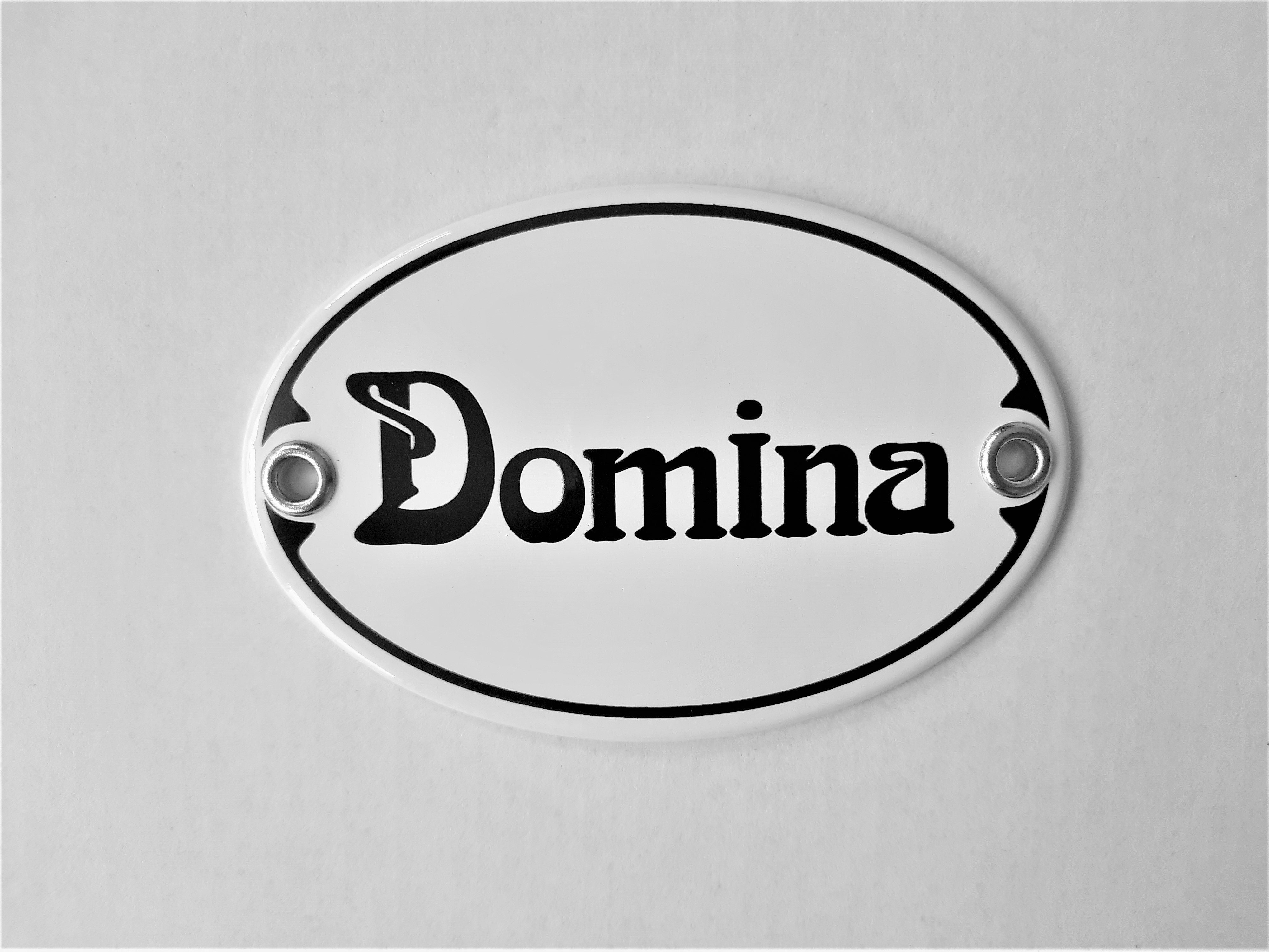 Elina Email Schilder Hinweisschild "Domina", (Emaille/Email)