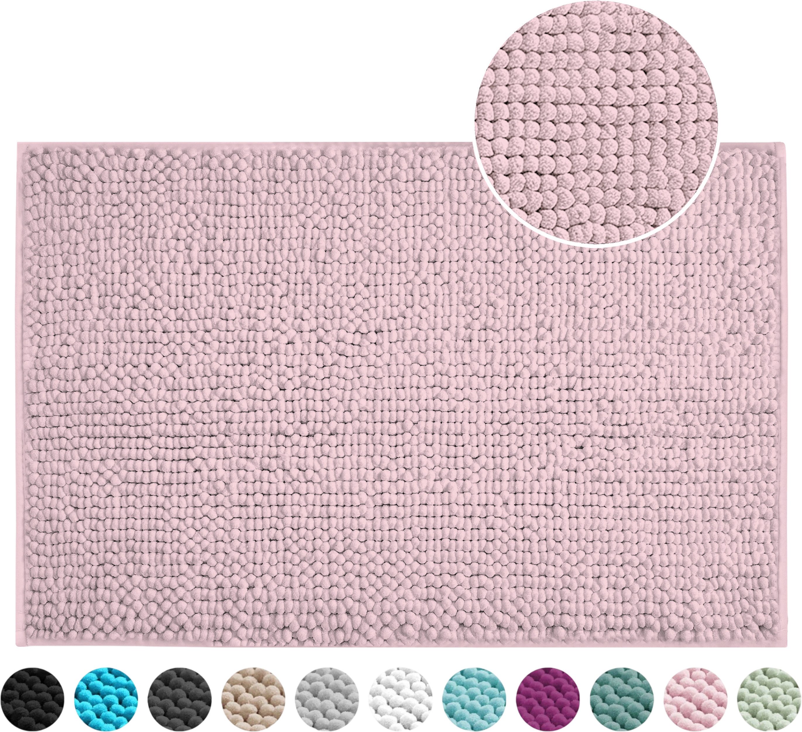 OTTO home Badematte Vanessa Chenille Premium, Badvorleger, Badezimmer, Duschvorleger, Höhe 20 mm, rutschhemmend beschichtet, schnell trocknend, strapazierfähig, fußbodenheizungsgeeignet, Polyester, rechteckig, Uni Farben, besonders weich, flauschig