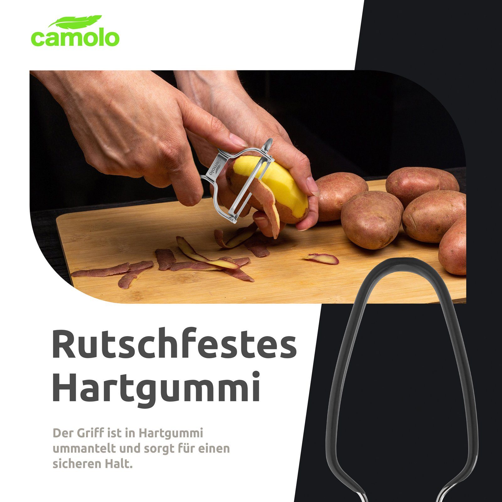 Sparschäler Camolo Universal ultrascharf Camolo Schwarz Gemüseschäler