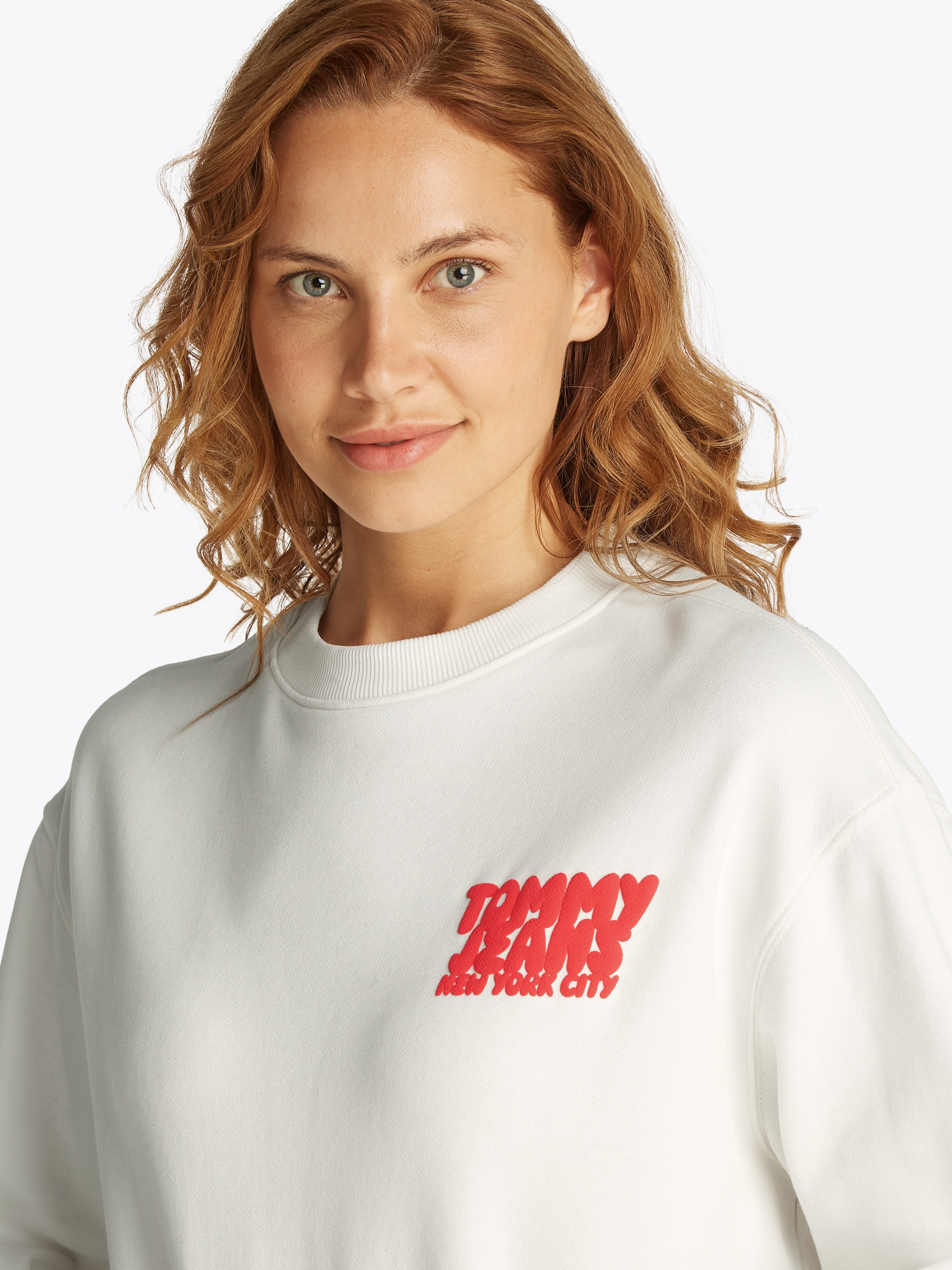 Tommy Jeans Sweatshirt TJW RLX CRP TJ BUBBLE CREW mit großem Logodruck auf günstig online kaufen