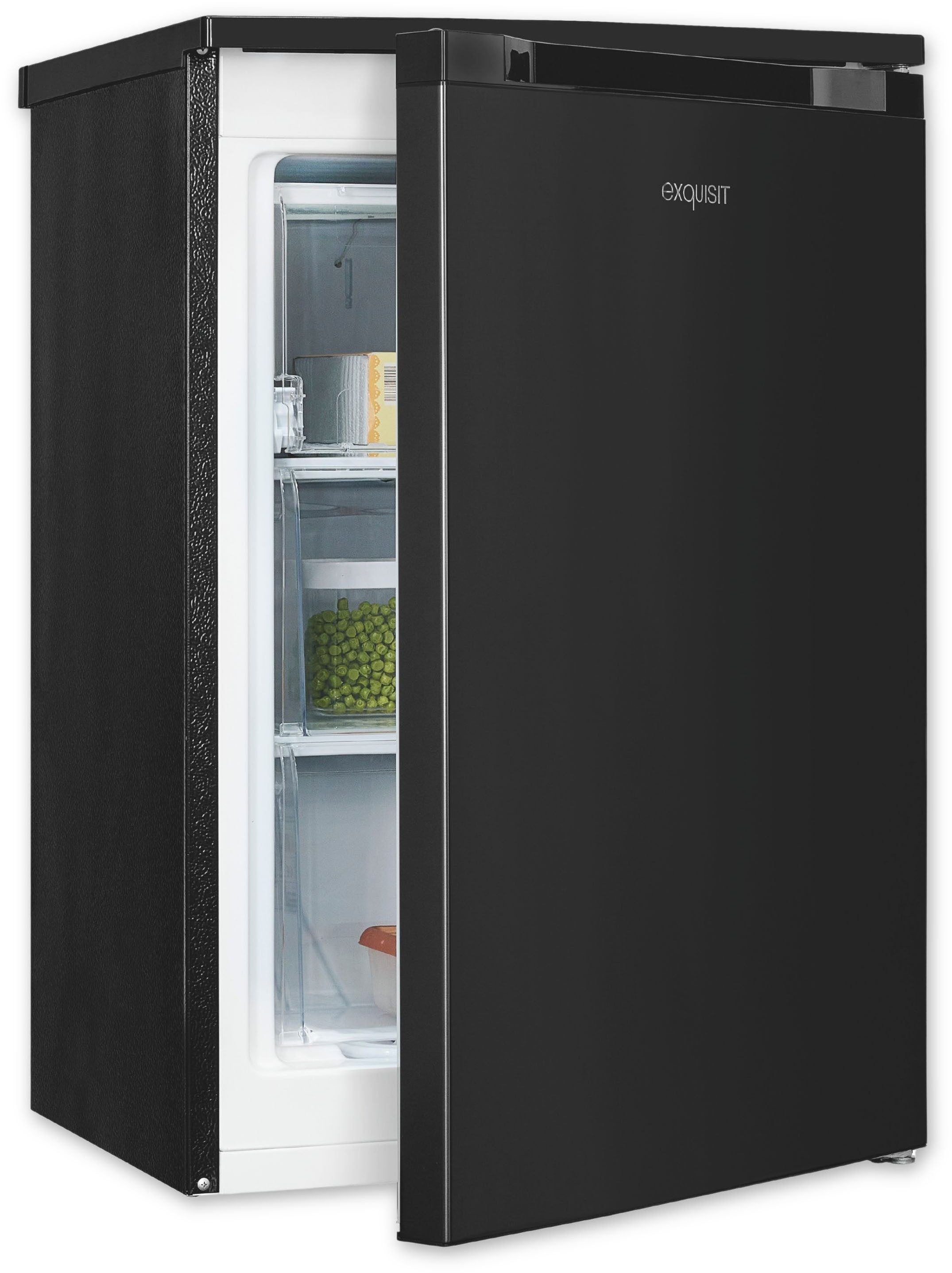 exquisit Gefrierschrank GS81-040B inoxlook-az, 85 cm hoch, 54,5 cm breit