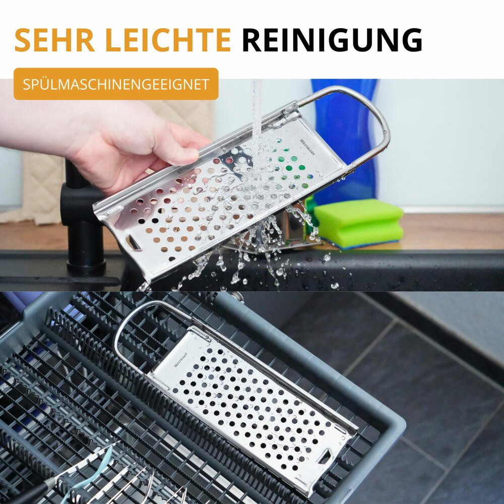 WESTMARK Spätzlepresse Hobel Knöpfle Inox, Edelstahl Spätzlereibe für feine Knöpfle & Spätzle, Edelstahl, spülmaschinengeeignet, langlebig, hochwertig