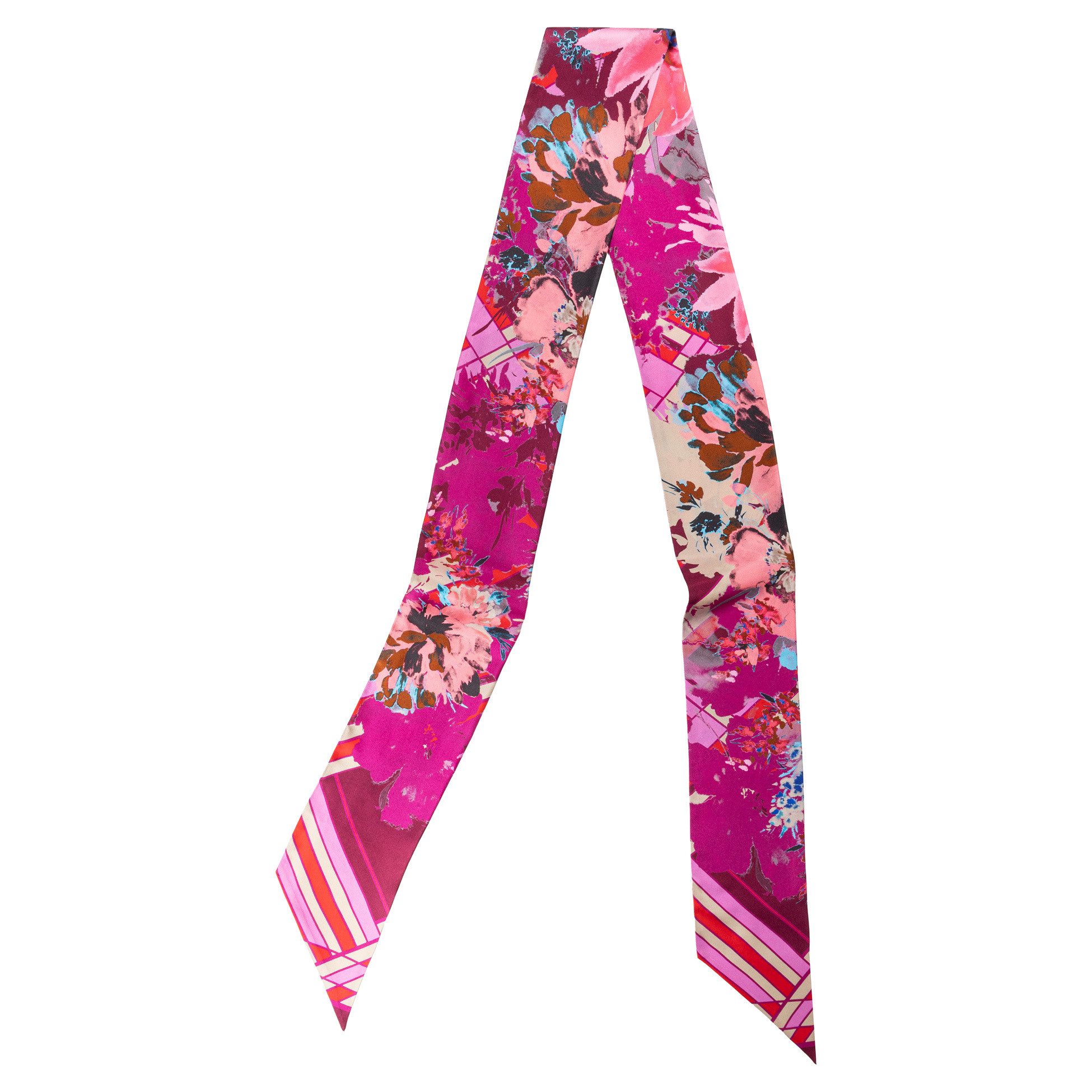 Roeckl Seidentuch CHECK & FLOWERS TWILLY, Doppellagiges Blumen Twilly