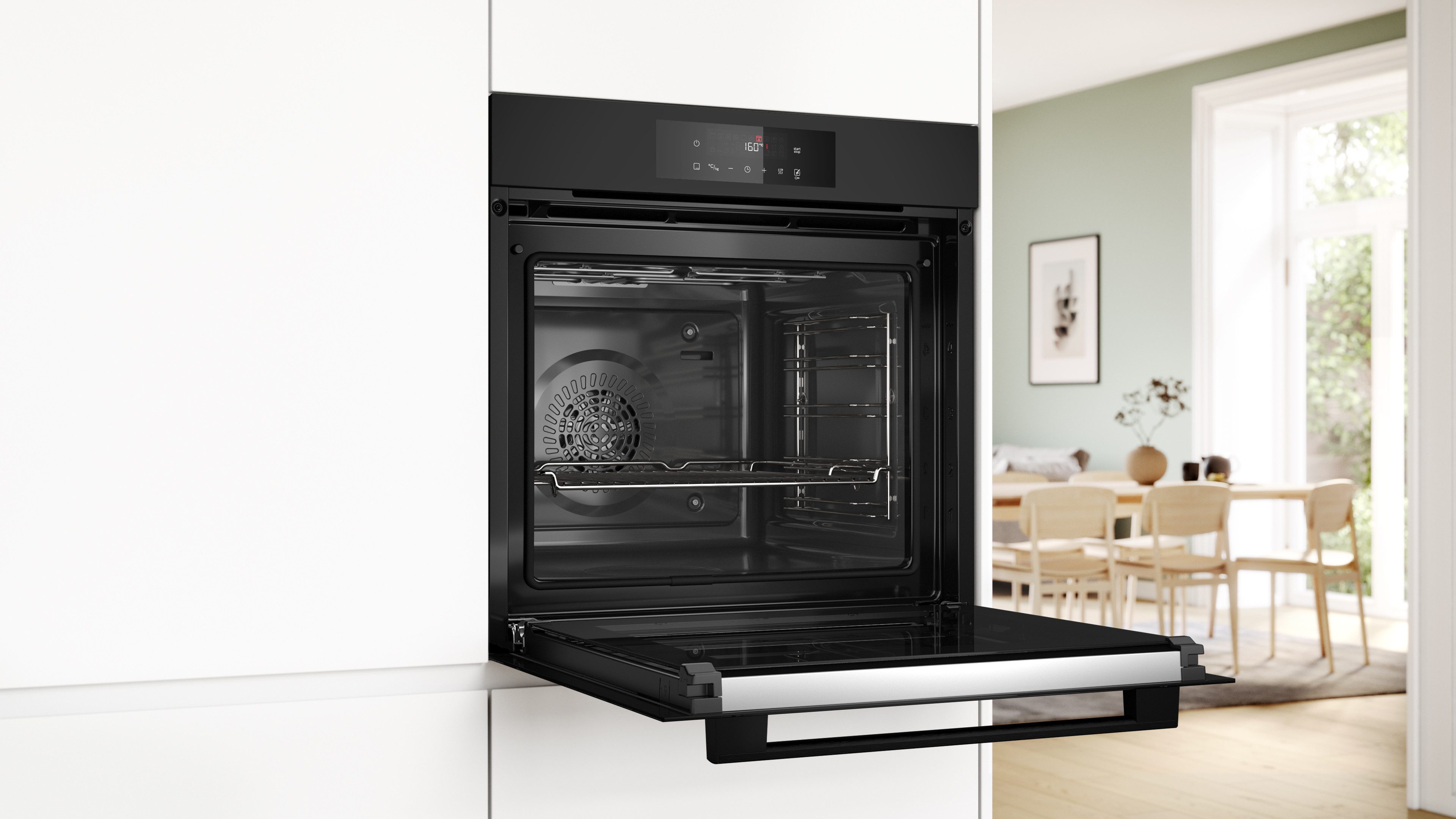 BOSCH Pyrolyse Backofen Serie 4 HBA572BM3, mit Teleskopauszug nachrüstbar, Mattes Design und Air Fry Funktion für perfekt frittierte Lebensmittel